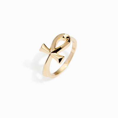 Ankh Stacking Ring in gold vermeil