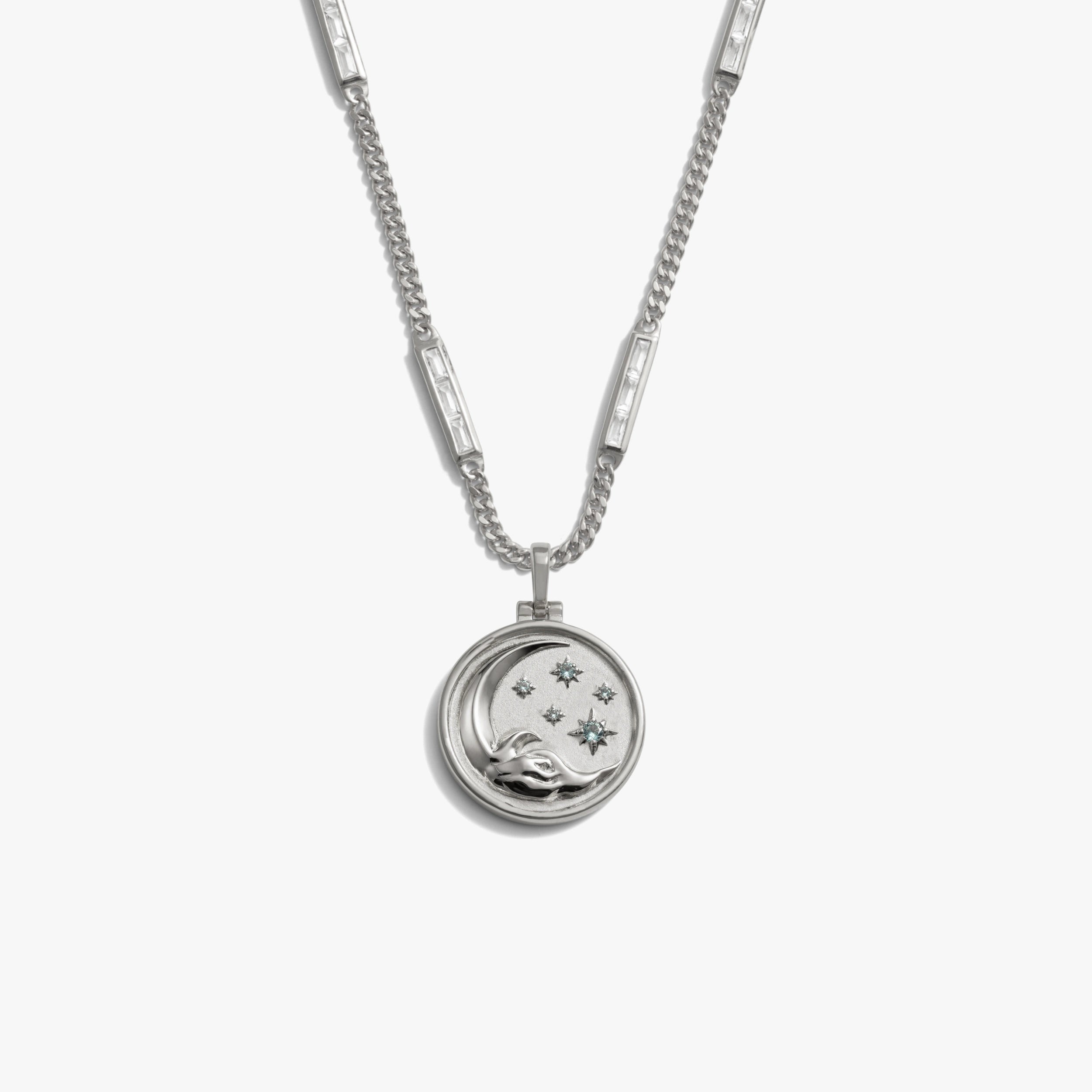 Jhene's Moon Wave Baguette Necklace – Awe Inspired