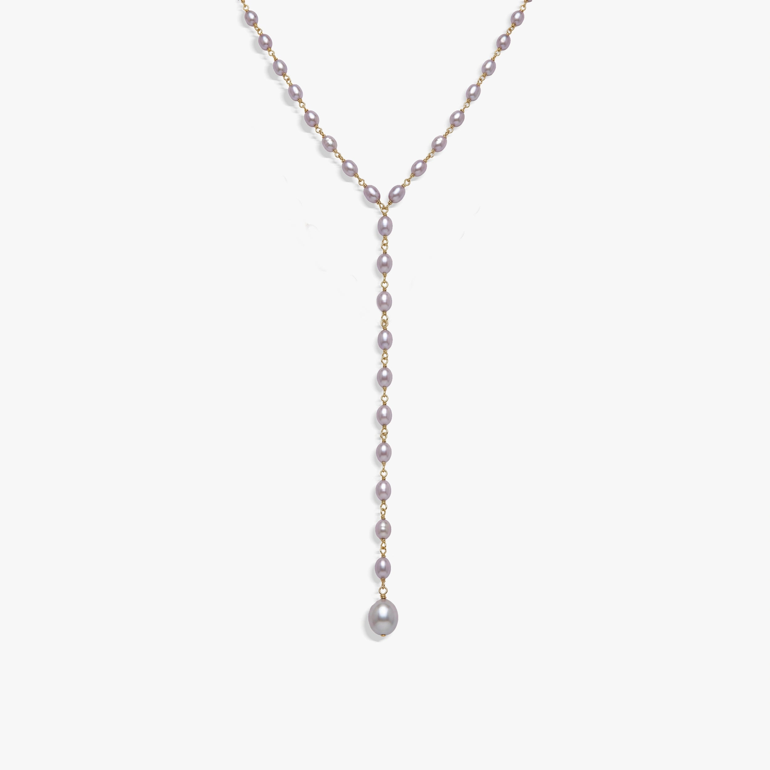 Damselfly Drop Pearl Lariat