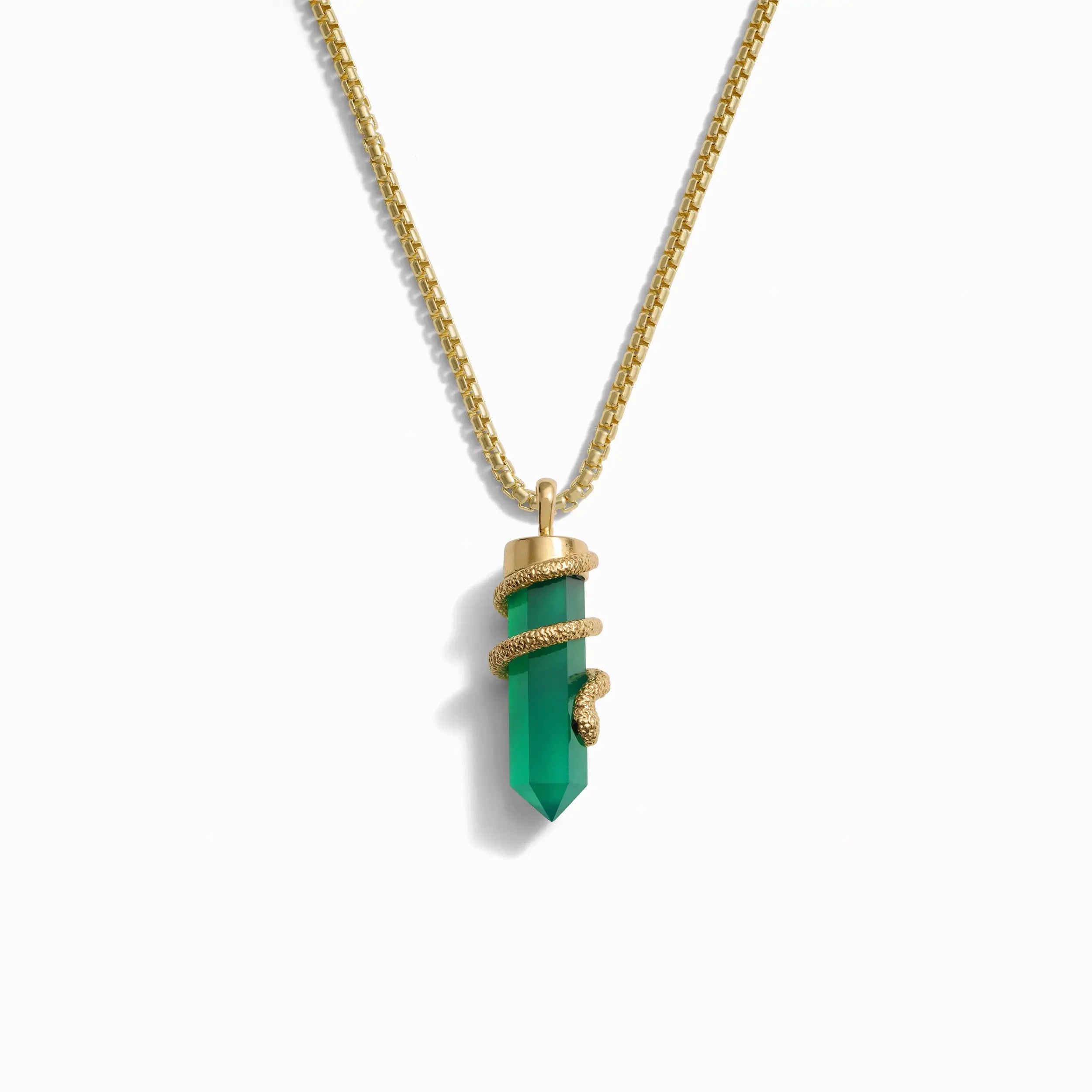 Green Onyx Mother of Pearls Pendant Necklace Gold Vermeil 2024