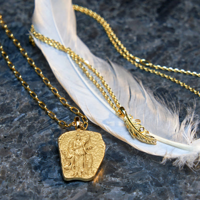 Diamond Feather Pendant-Necklaces-Awe Inspired