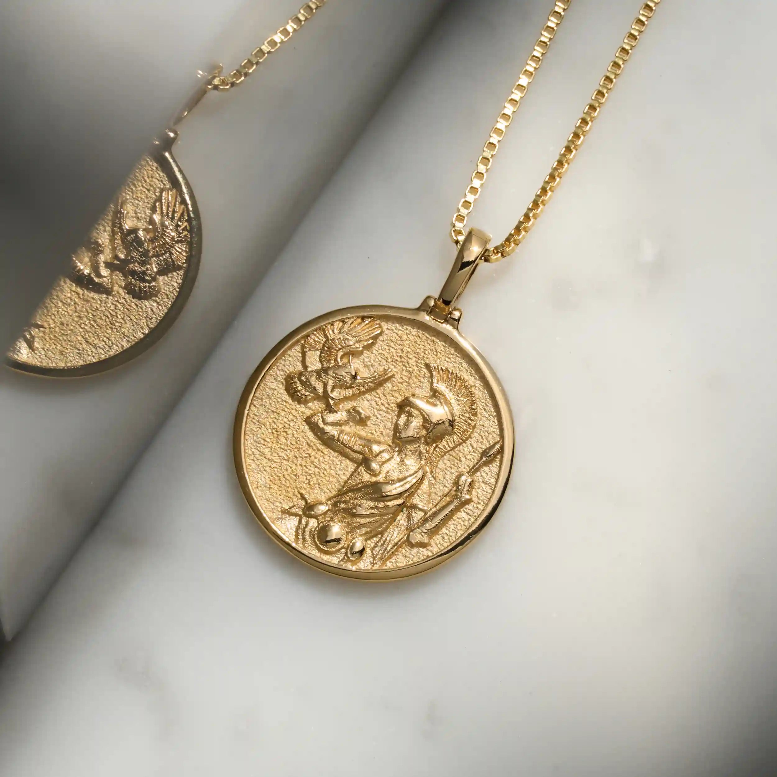 Dubini Athena Ancient Silver Coin Medallion 18 Karat Yellow Gold Necklace  For Sale at 1stDibs | dubini jewelry, athena coin necklace, lion token  athene network price