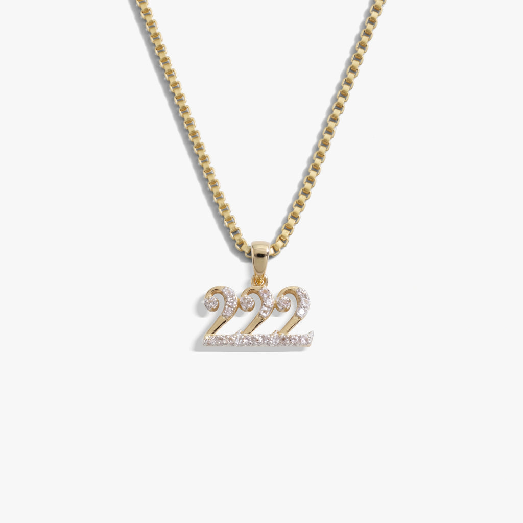 Awe Inspired Necklaces 14K Gold Vermeil / 222 / 16''-18'' Sapphire Angel Number Necklace