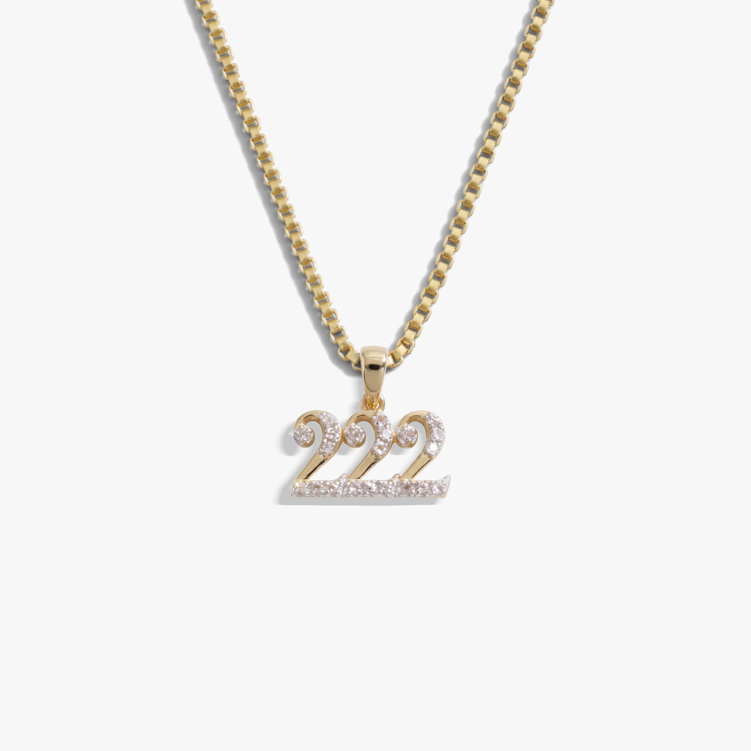Awe Inspired Necklaces 14K Gold Vermeil / 222 / 16''-18'' Sapphire Angel Number Necklace
