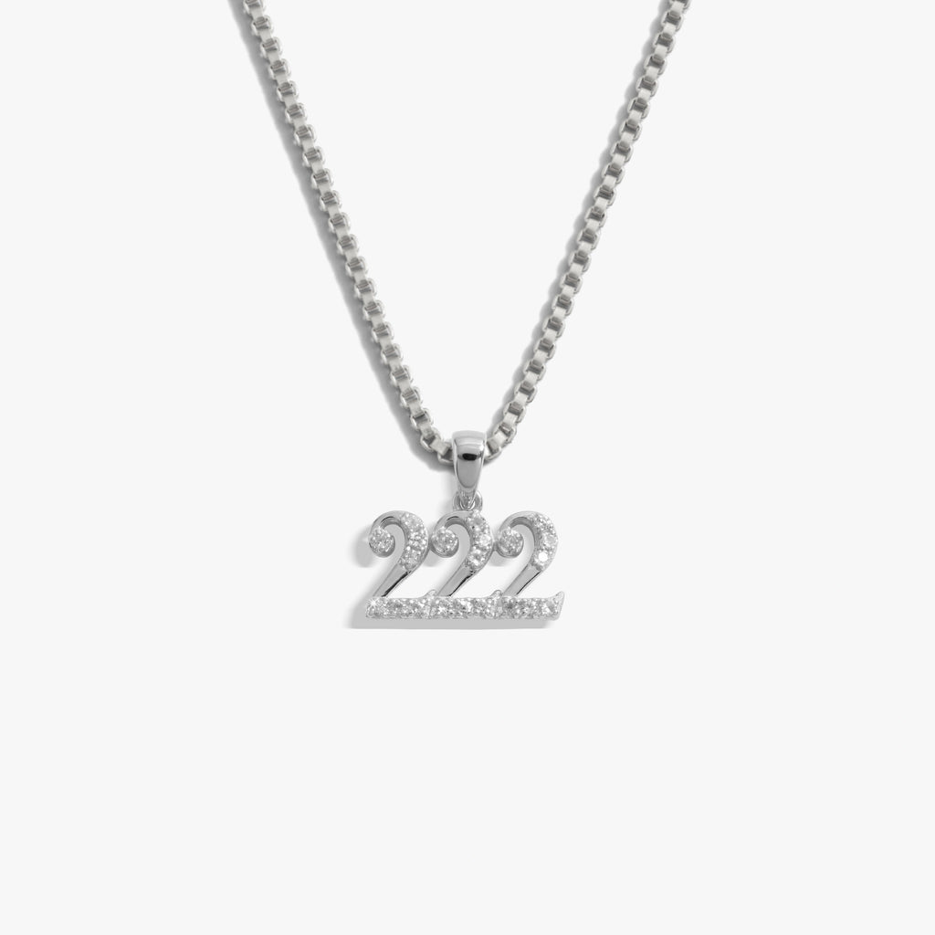 Awe Inspired Necklaces 925 Sterling Silver / 222 / 16''-18'' Sapphire Angel Number Necklace