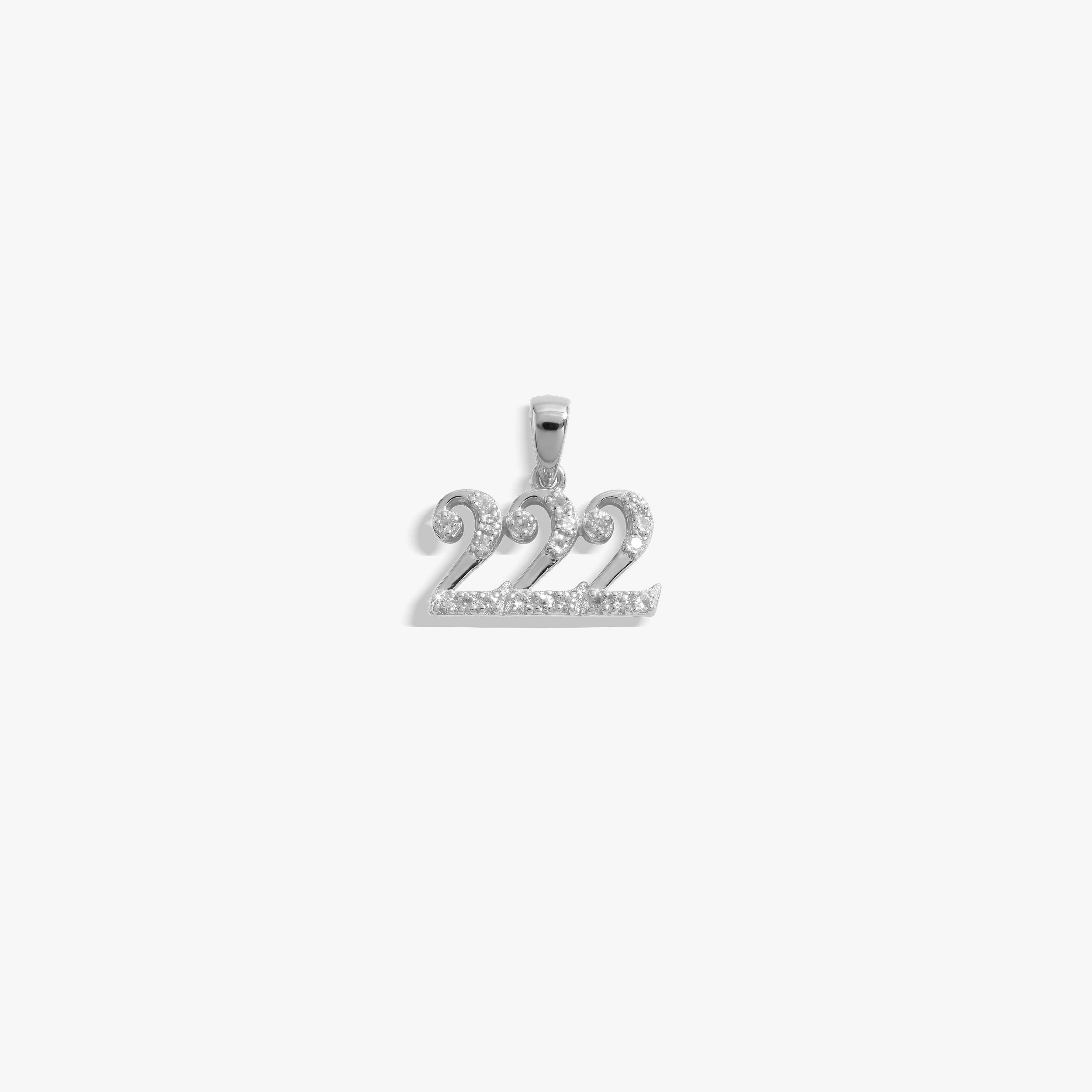 Awe Inspired Pendants 925 Sterling Silver / 222 Sapphire Angel Number Amulet