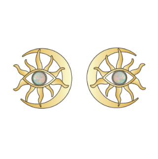 Awe Inspired Earrings Cosmic Moon Eye Stud