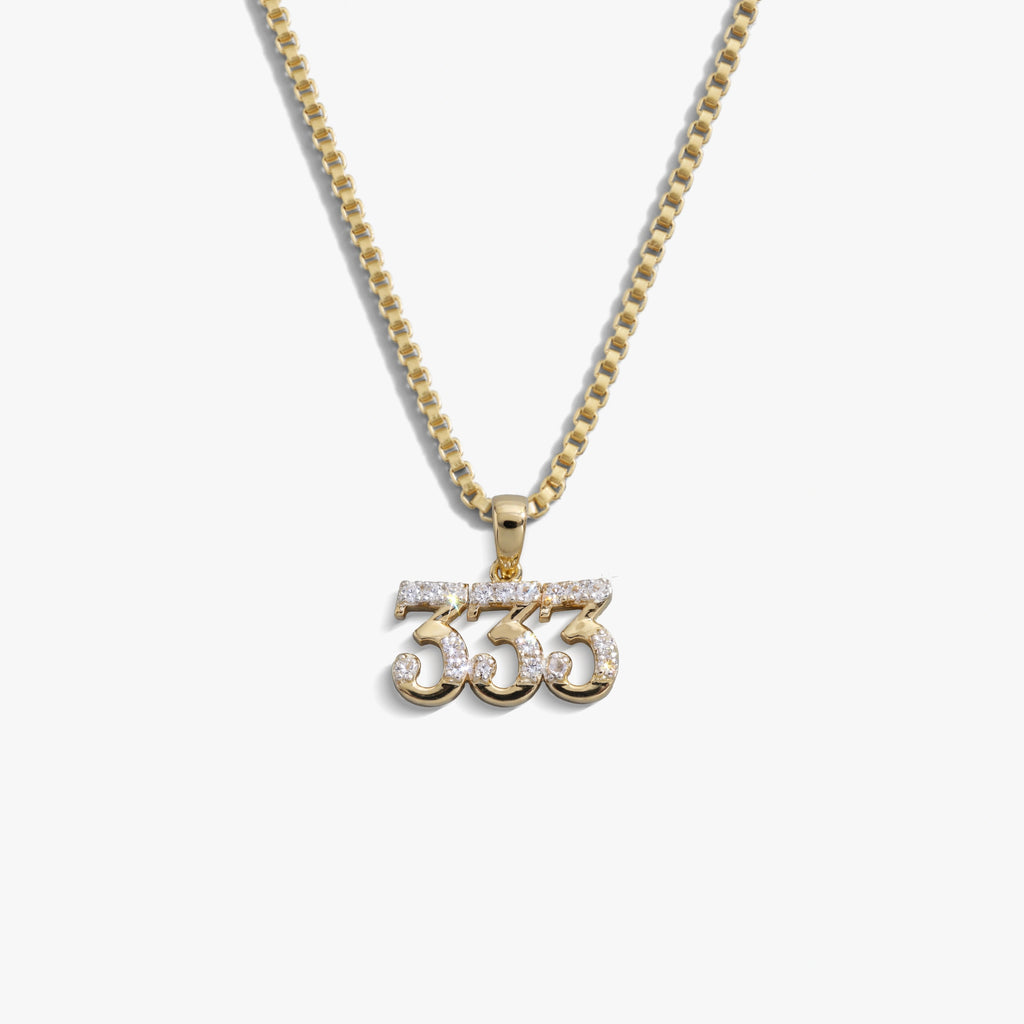Awe Inspired Necklaces 14K Gold Vermeil / 333 / 16''-18'' Sapphire Angel Number Necklace