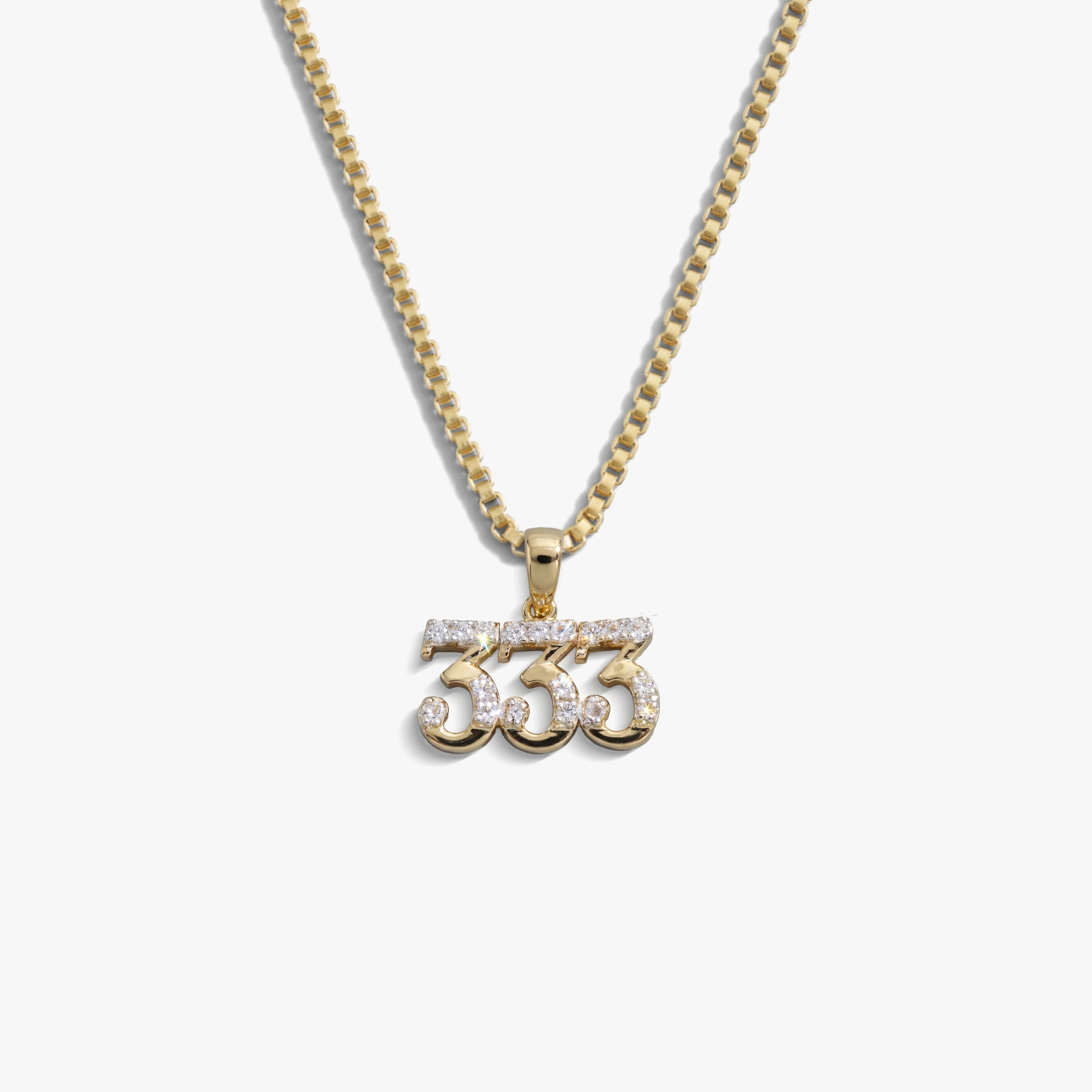 Awe Inspired Necklaces 14K Gold Vermeil / 333 / 16''-18'' Sapphire Angel Number Necklace