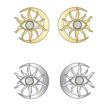 Awe Inspired Earrings Cosmic Moon Eye Stud
