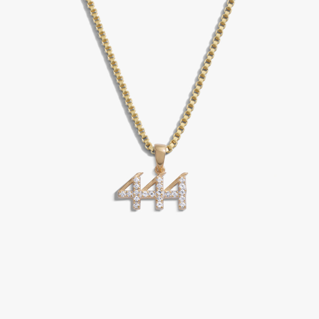 Awe Inspired Necklaces 14K Gold Vermeil / 444 / 16''-18'' Sapphire Angel Number Necklace