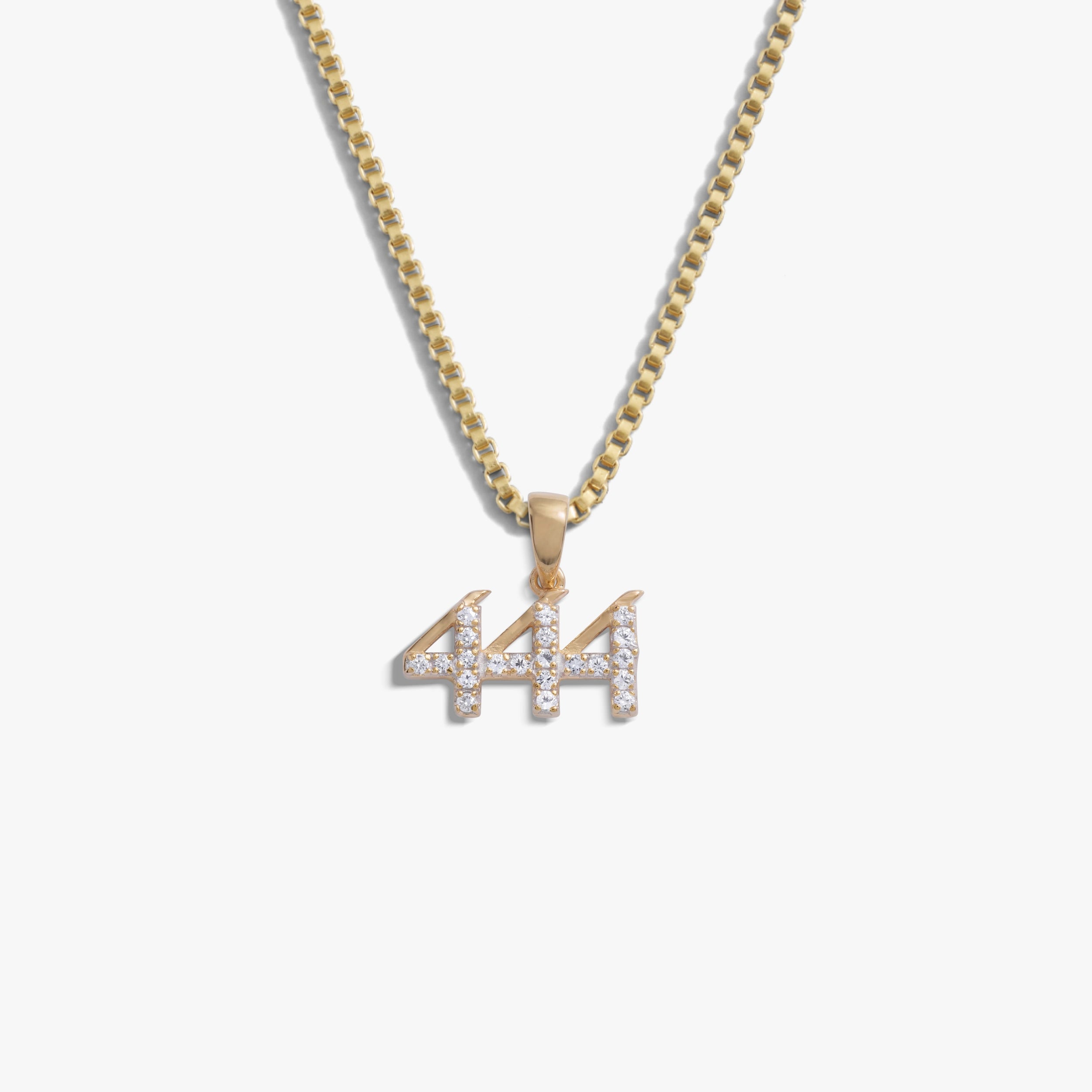 Awe Inspired Necklaces 14K Gold Vermeil / 444 / 16''-18'' Sapphire Angel Number Necklace