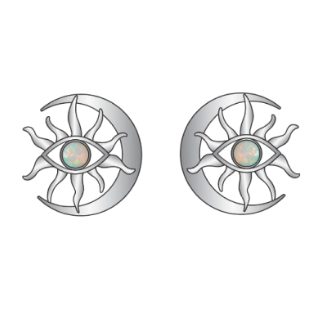 Awe Inspired Earrings Cosmic Moon Eye Stud