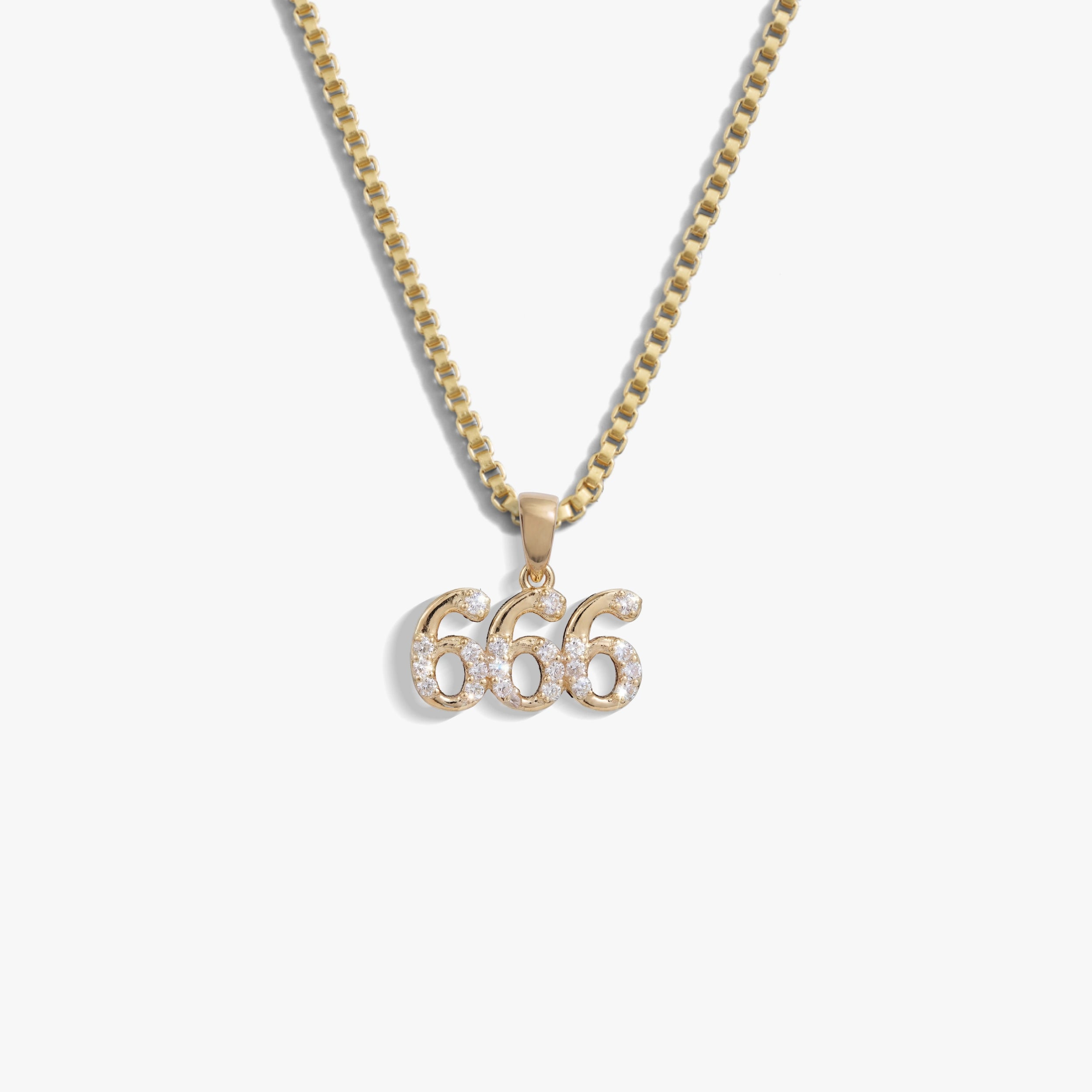 Awe Inspired Necklaces 14K Gold Vermeil / 666 / 16''-18'' Sapphire Angel Number Necklace