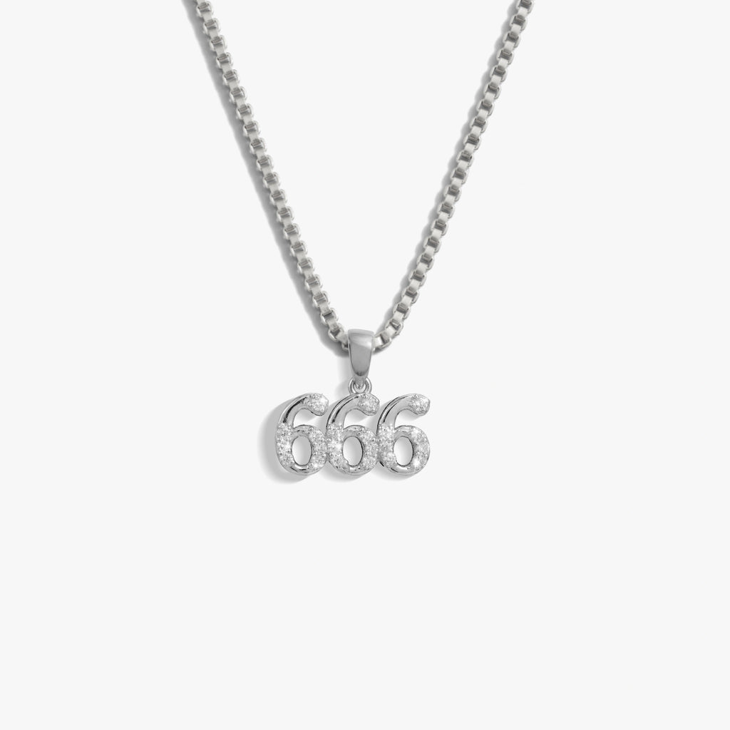 Awe Inspired Necklaces 925 Sterling Silver / 666 / 16''-18'' Sapphire Angel Number Necklace