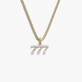 Awe Inspired Necklaces 14K Gold Vermeil / 777 / 16''-18'' Sapphire Angel Number Necklace