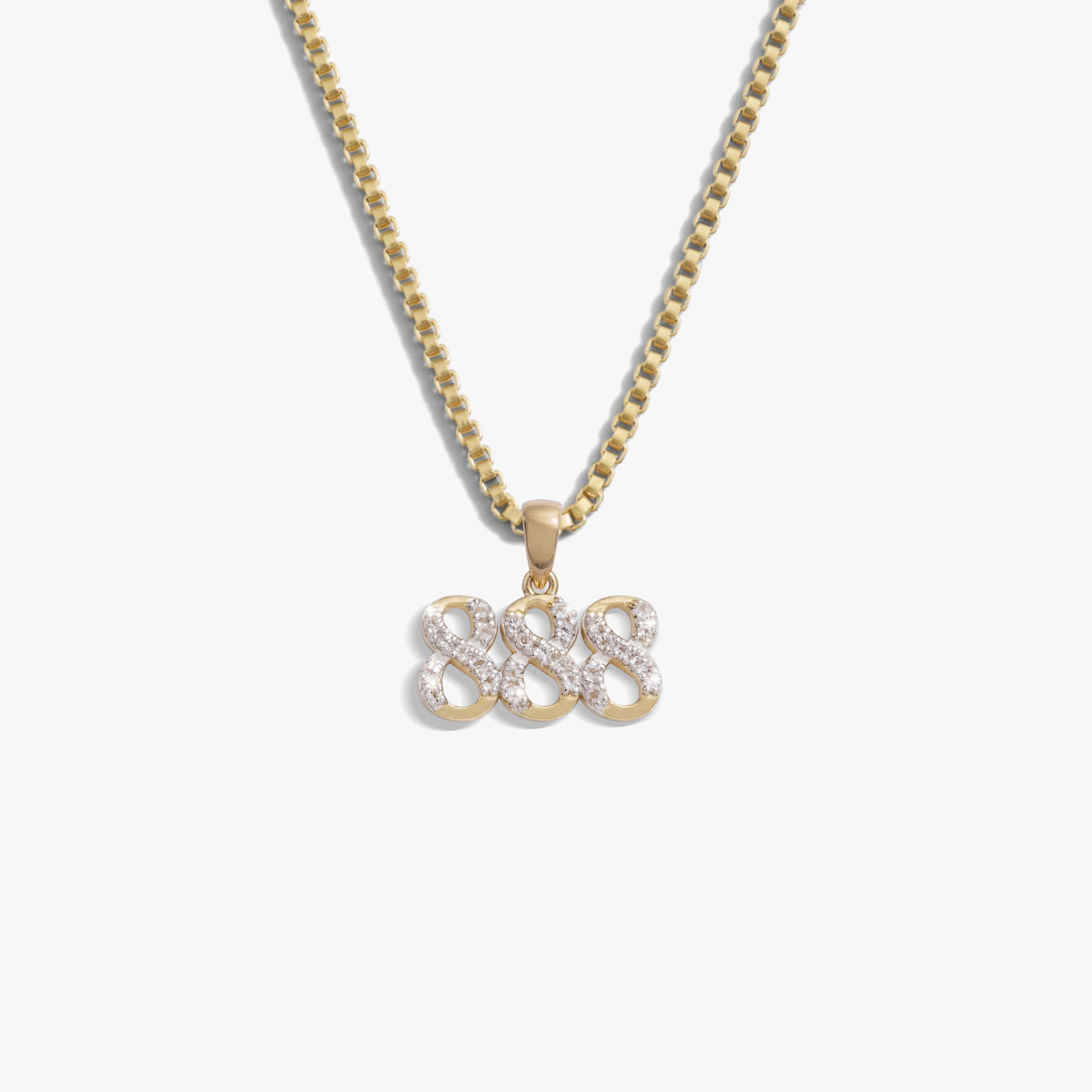 Awe Inspired Necklaces 14K Gold Vermeil / 888 / 16''-18'' Sapphire Angel Number Necklace
