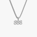 Awe Inspired Necklaces 925 Sterling Silver / 888 / 16''-18'' Sapphire Angel Number Necklace