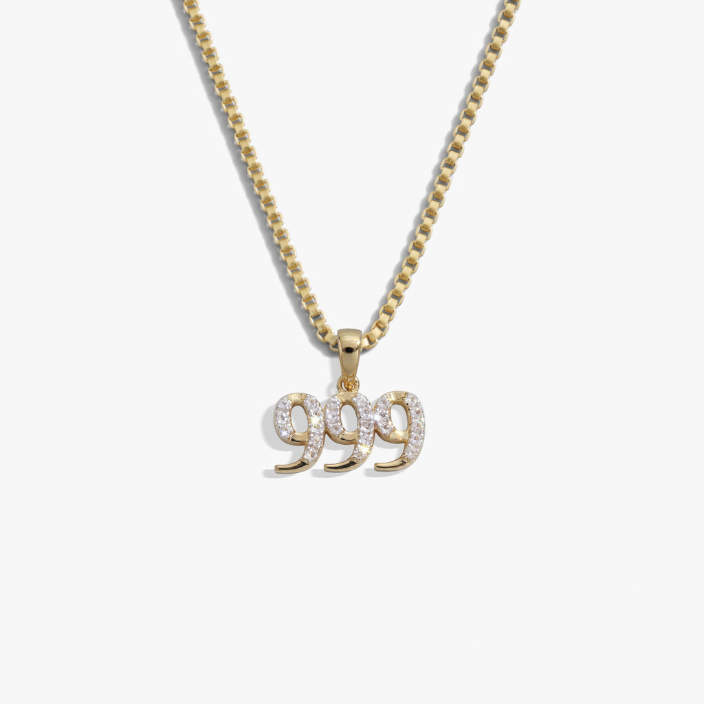 Awe Inspired Necklaces 14K Gold Vermeil / 999 / 16''-18'' Sapphire Angel Number Necklace