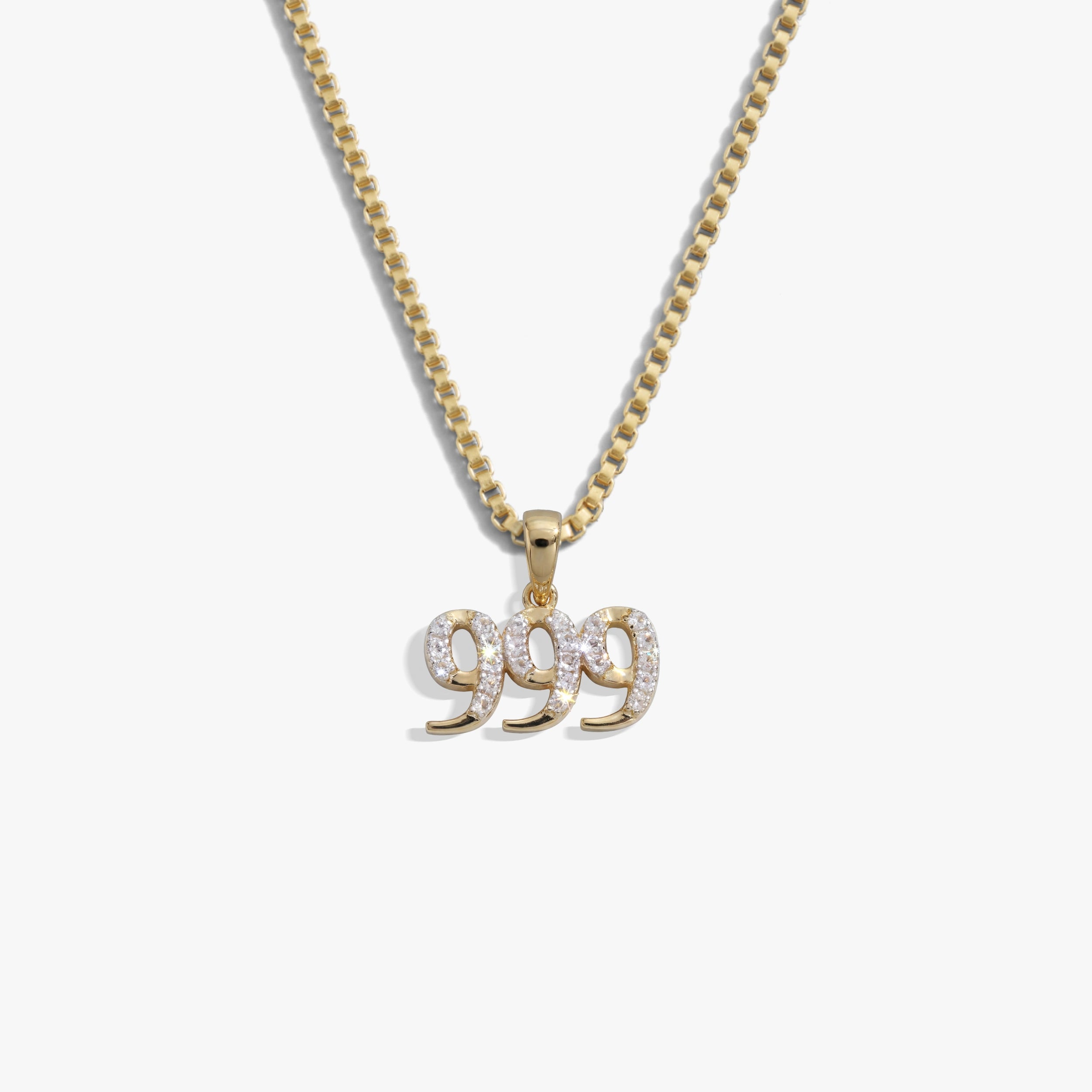 Awe Inspired Necklaces 14K Gold Vermeil / 999 / 16''-18'' Sapphire Angel Number Necklace