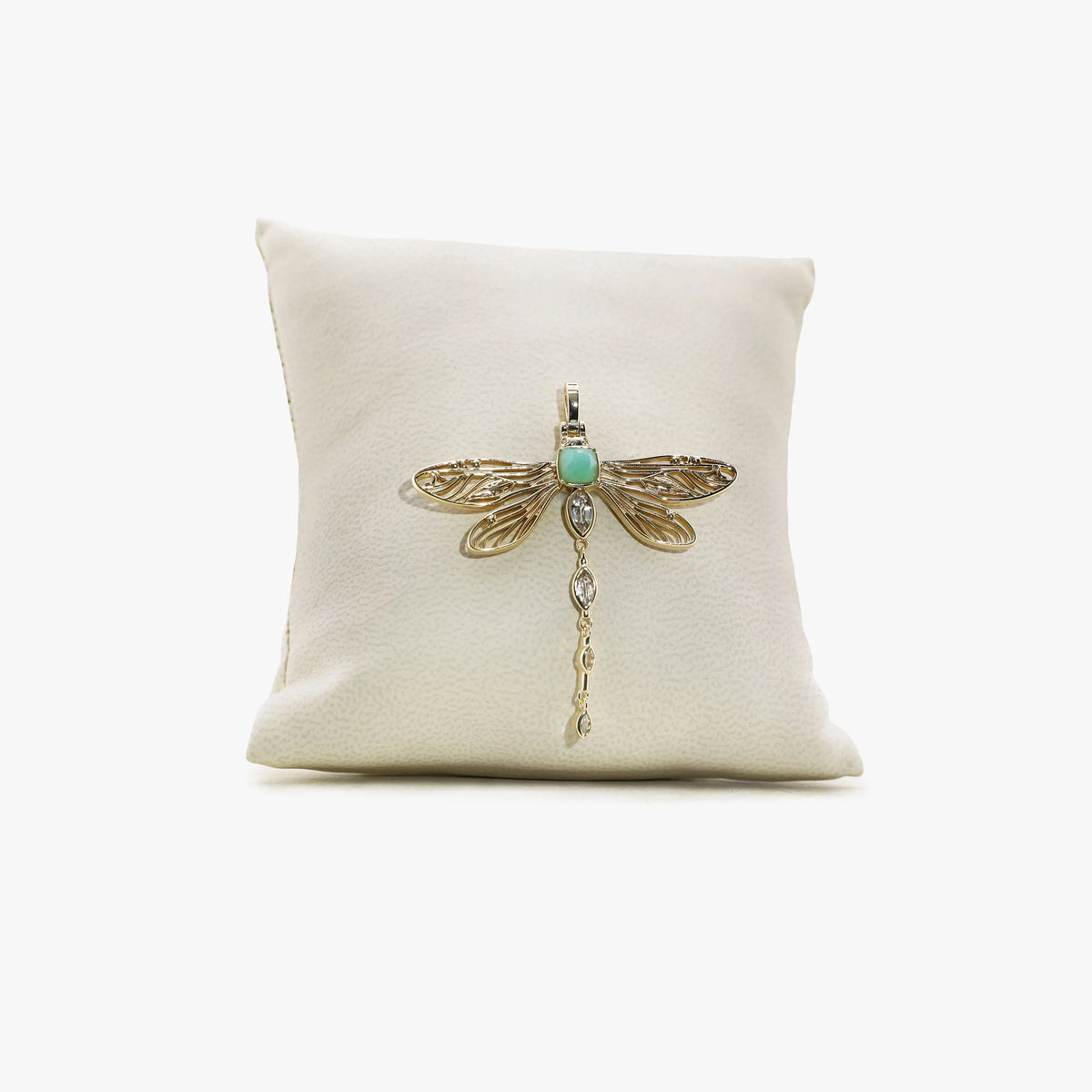 Awe Inspired Pendant 14K Gold Vermeil / Green Onyx Archive Secret Forest Dragonfly Pendant