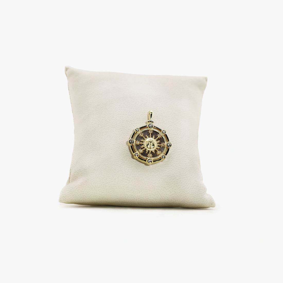 Awe Inspired Pendant 14K Gold Vermeil / Black Mother of Pearl Archive Divine Sun Pendant