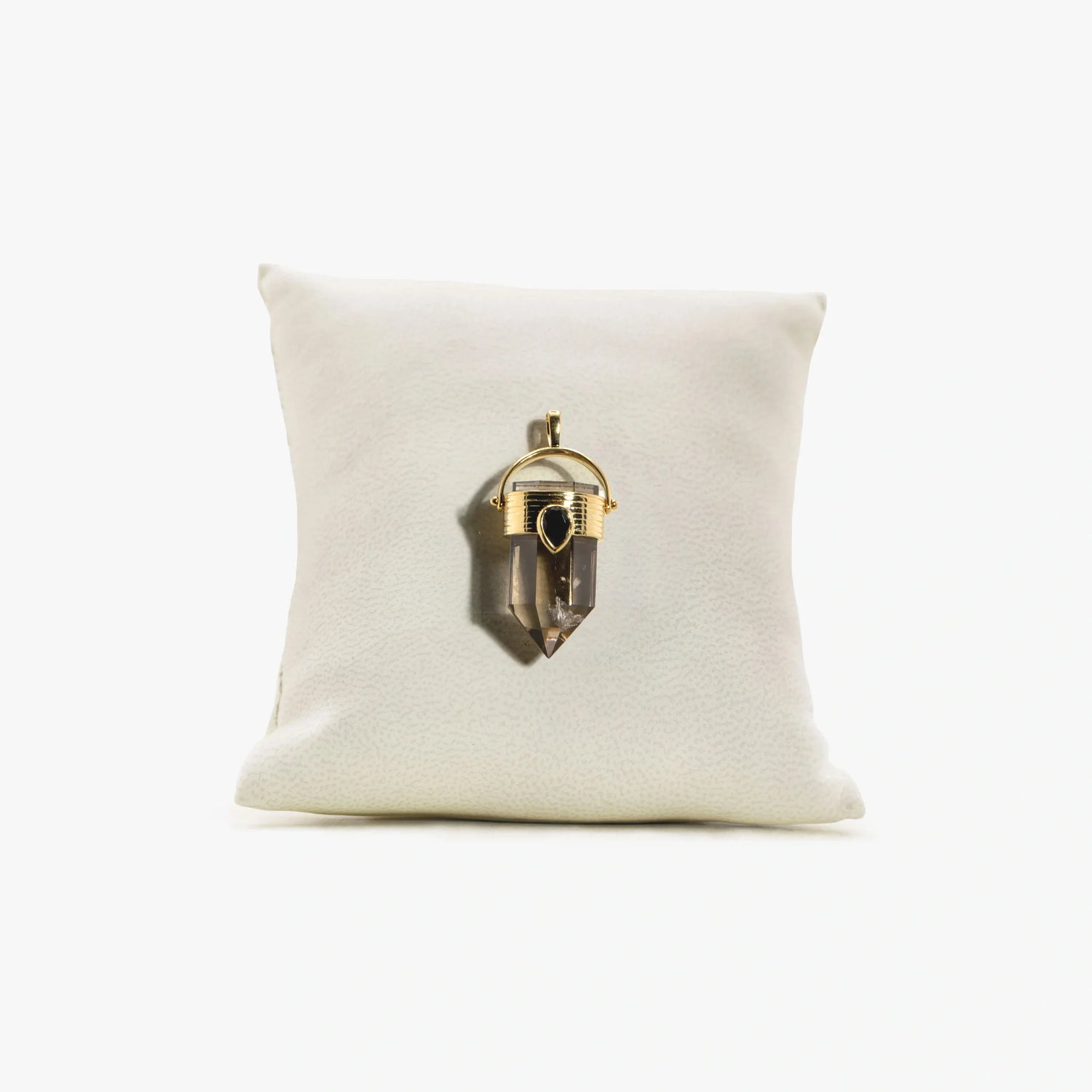 Awe Inspired Pendant 14K Gold Vermeil / Smokey Quartz Archive Meditation Crystal Pendant