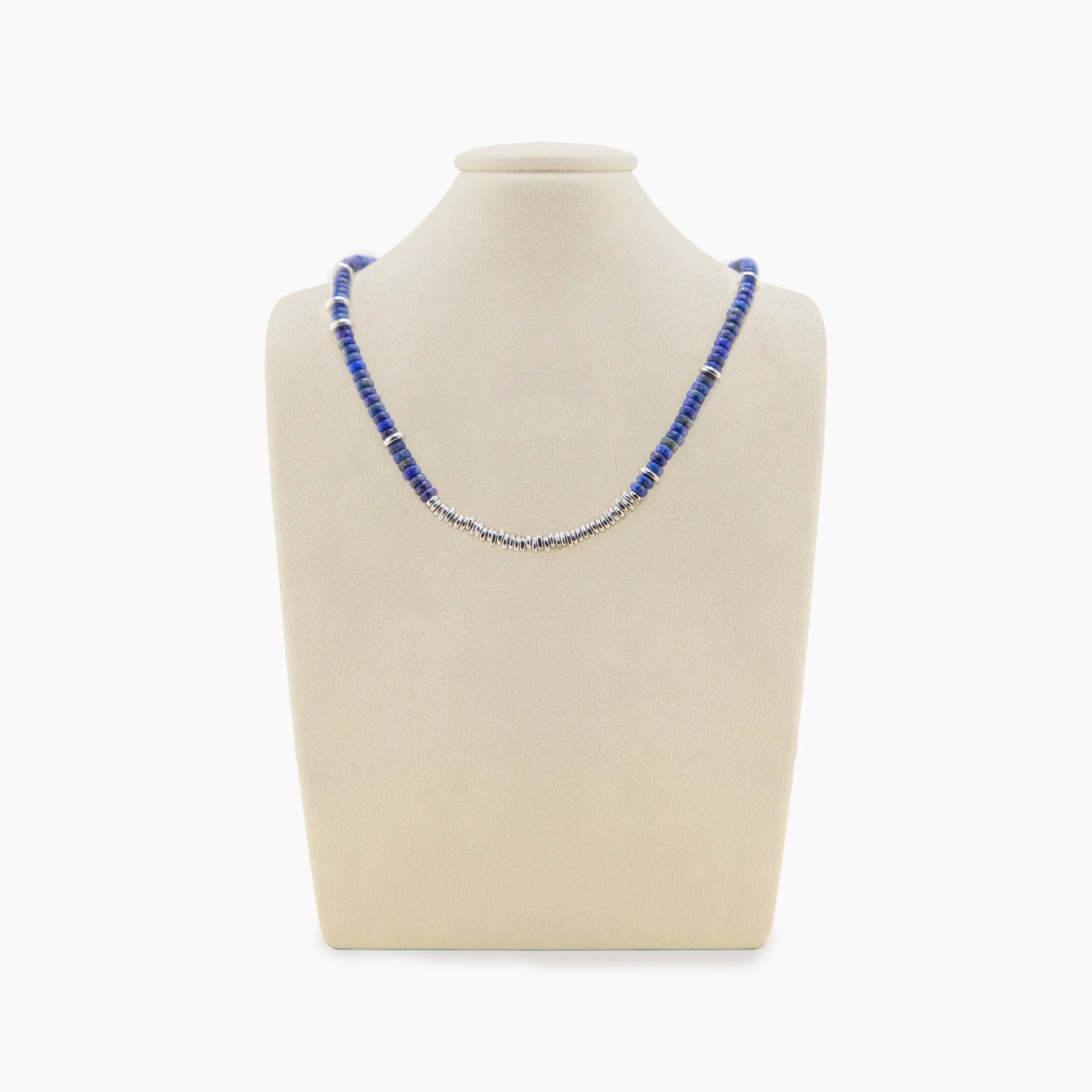 Awe Inspired Necklaces 925 Sterling Silver / Lapis / 14" Archive Beaded & Stations Short Necklace