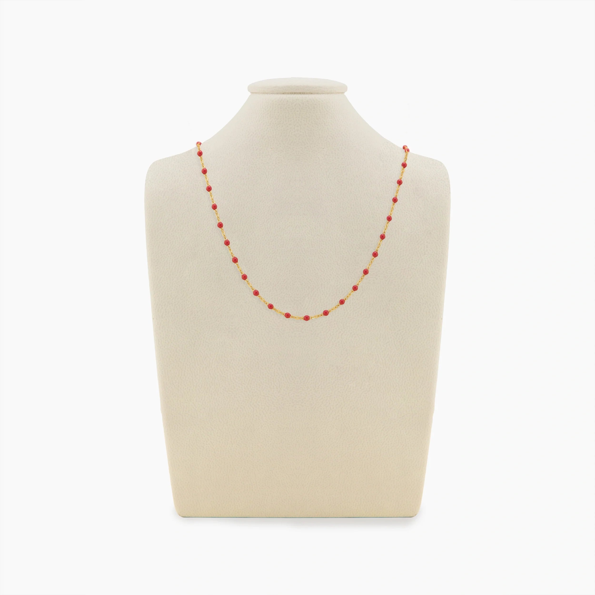 Awe Inspired Necklace 14K Gold Vermeil / Red / 14" - 18" Archive Dainty Color Chain
