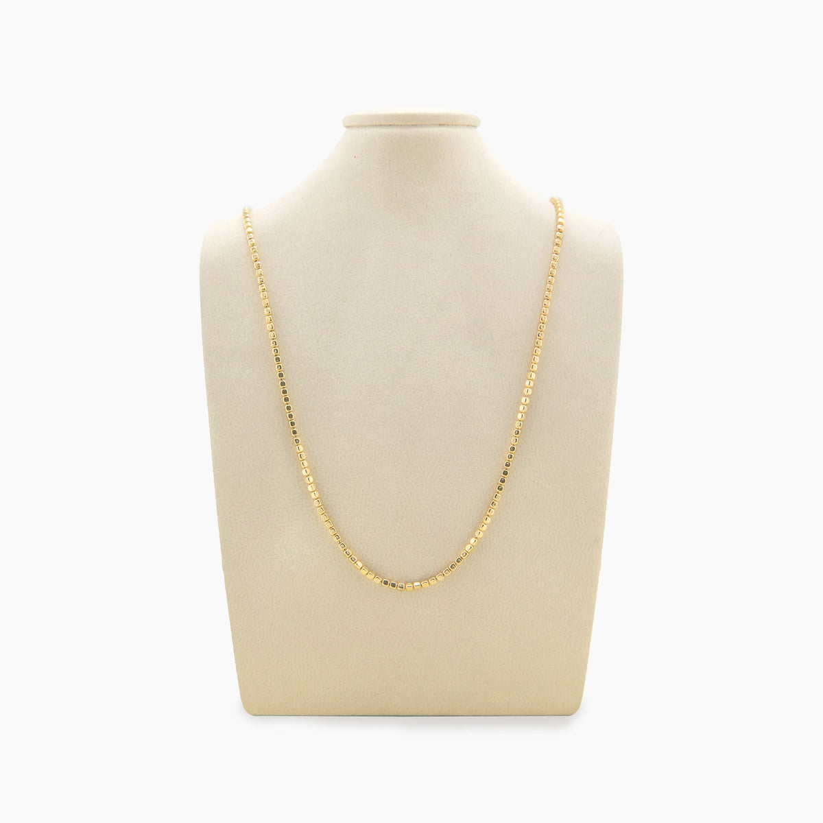 Awe Inspired Necklace 14K Gold Vermeil / 18" Archive Squared Ball Chain