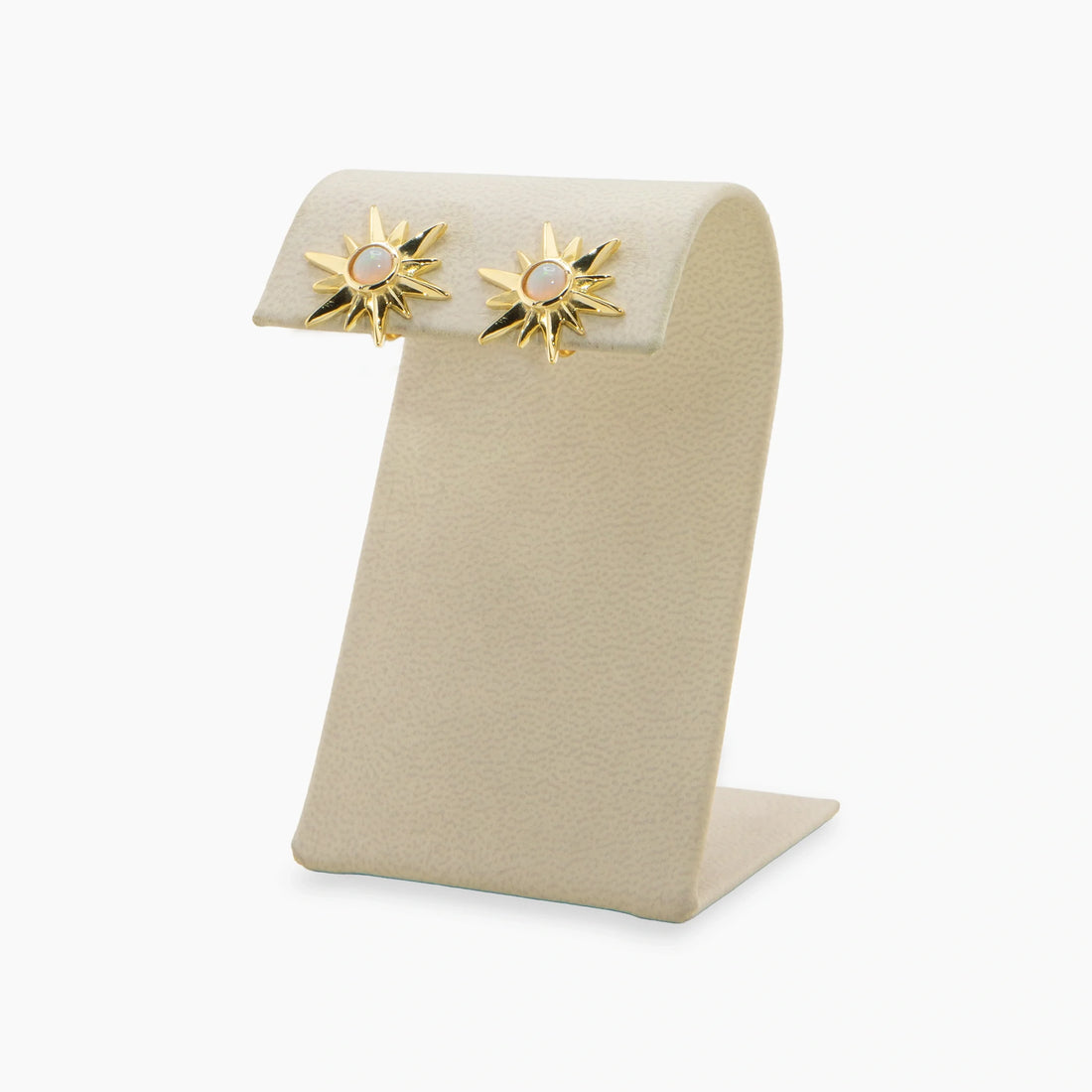 Awe Inspired Earrings 14K Gold Vermeil / Opal / Pair Archive Large Opal Sun Studs