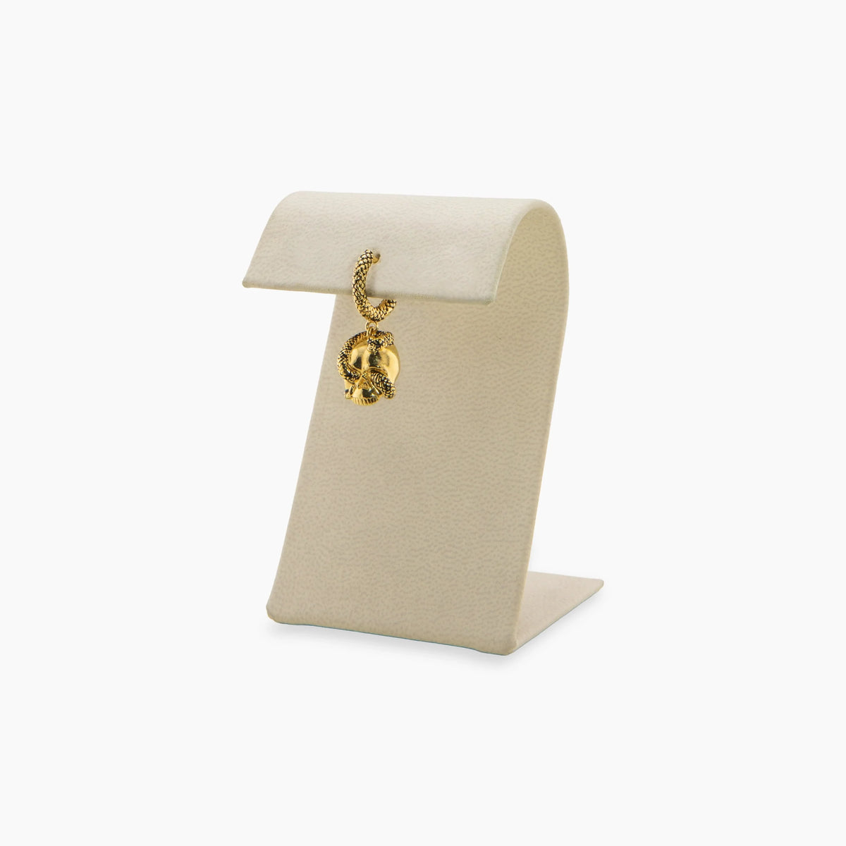 Awe Inspired Earrings Oxidized 14K Gold Vermeil / Pair Archive Skull Huggies