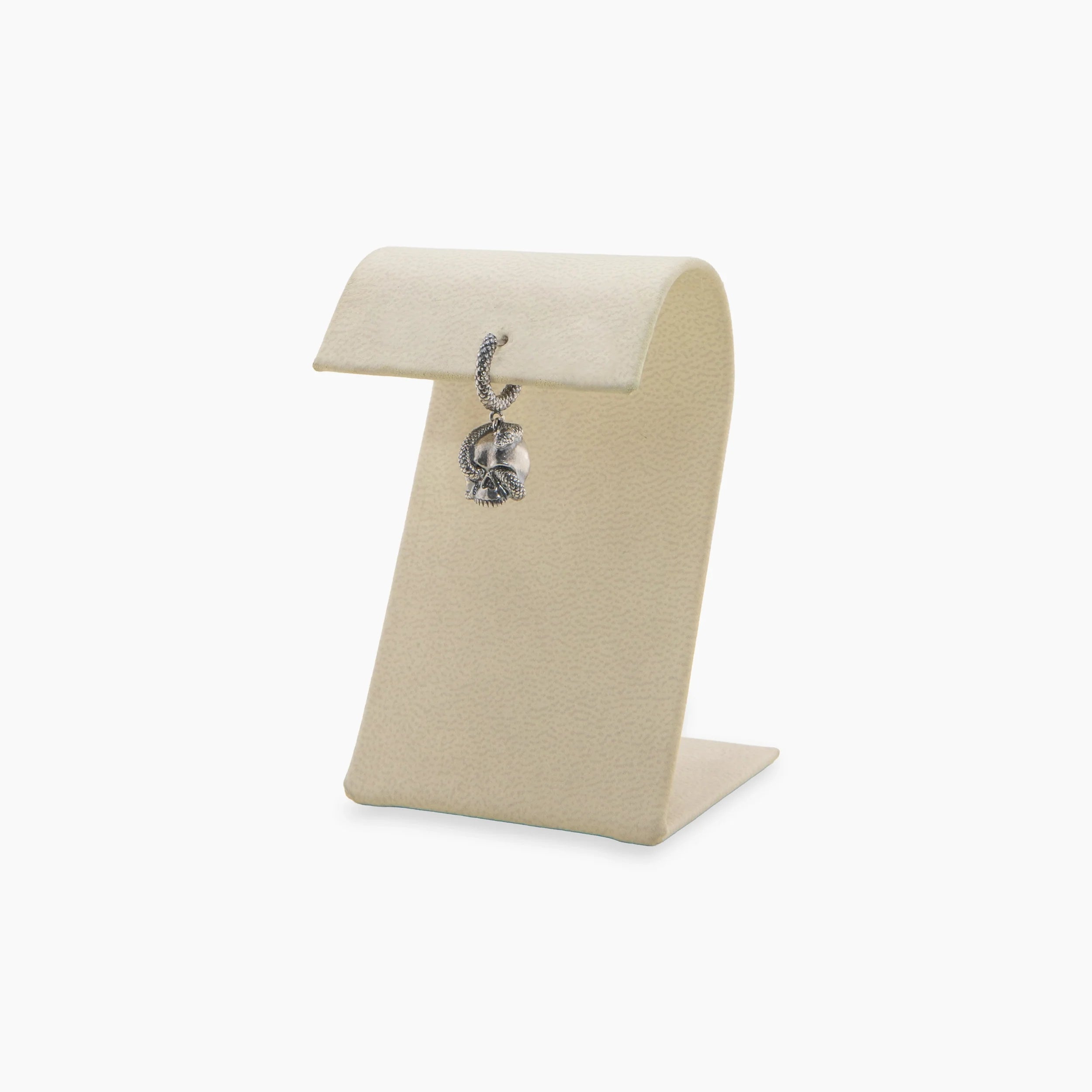 Awe Inspired Earrings Oxidized 925 Sterling Silver / Pair Archive Skull Huggies