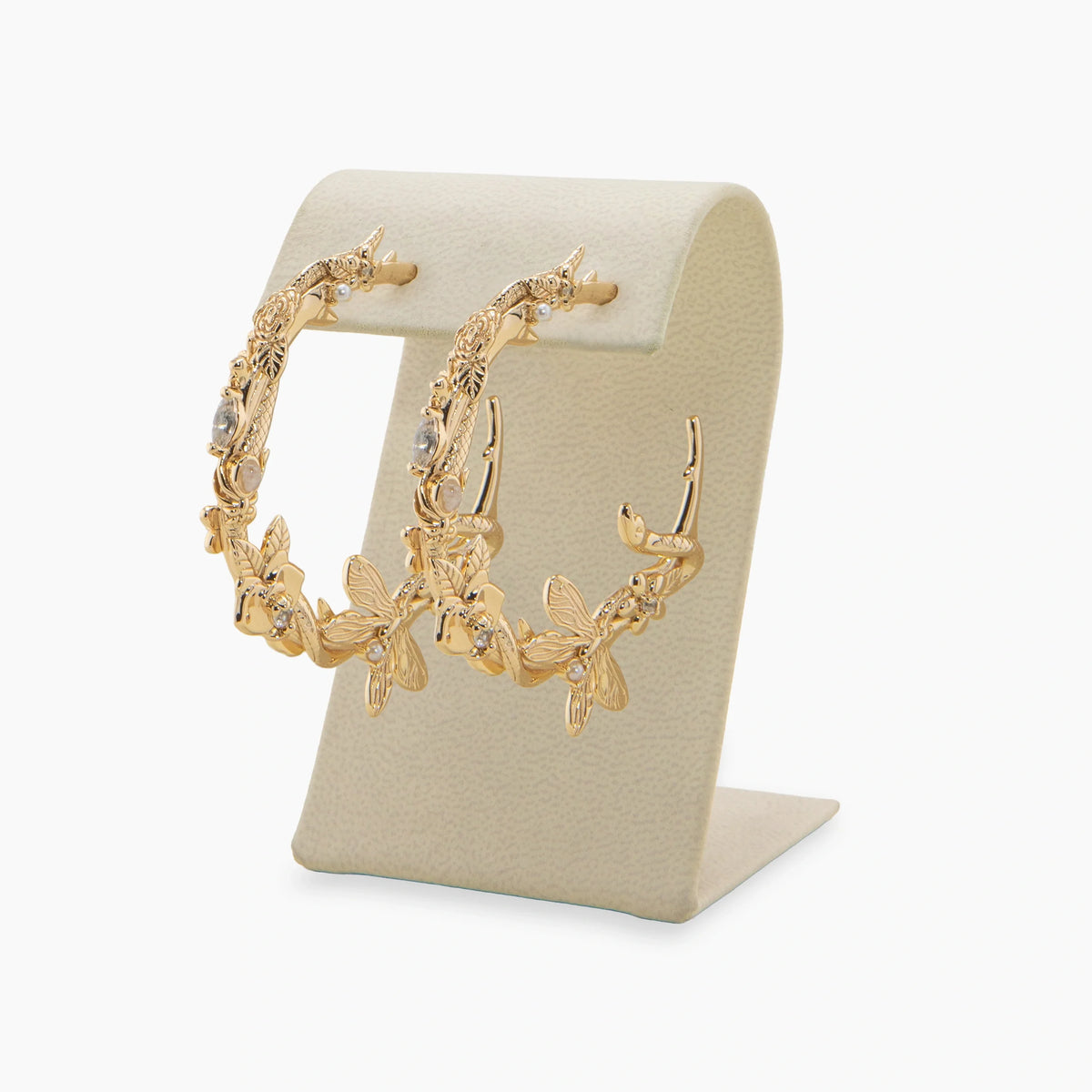 Awe Inspired Earrings 14K Gold Vermeil / Labradorite / Pair Archive Medium Secret Forest Hoops