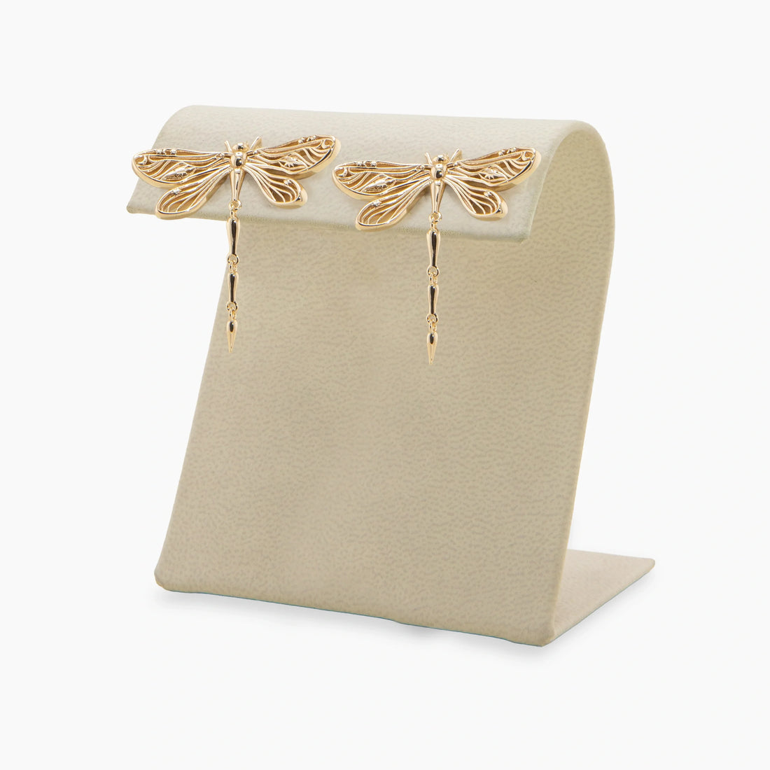 Awe Inspired Earrings 14K Gold Vermeil / Pair Archive Medium Dragonfly Stud Dangles