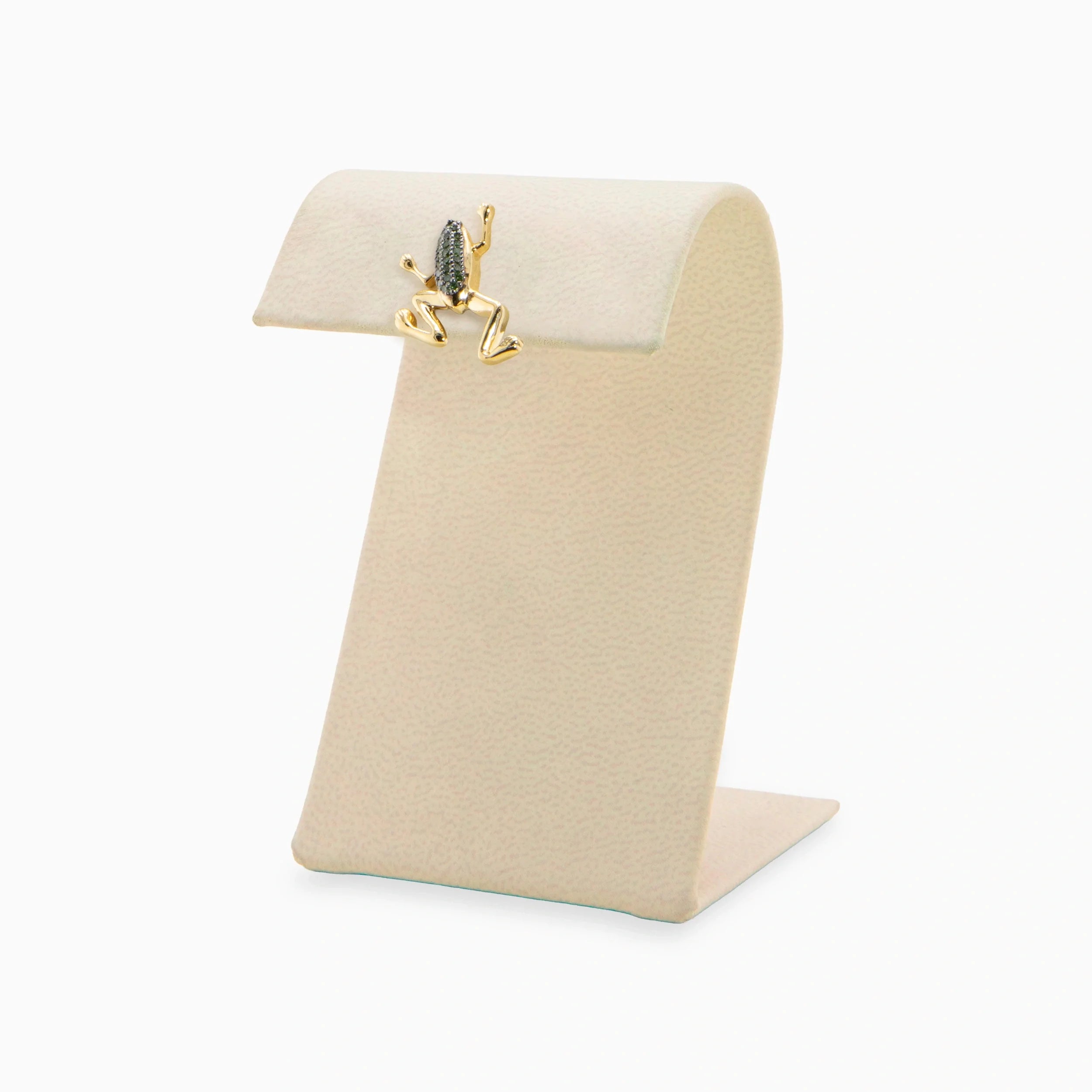 Awe Inspired Earrings 14K Gold Vermeil / Green Diamond / Single Archive Rightside Green Frog Single Stud