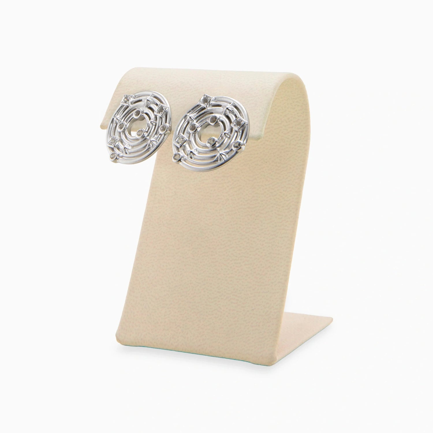 Awe Inspired Earrings 925 Sterling Silver / White Topaz / Pair Archive Cosmic Gemstone Earrings