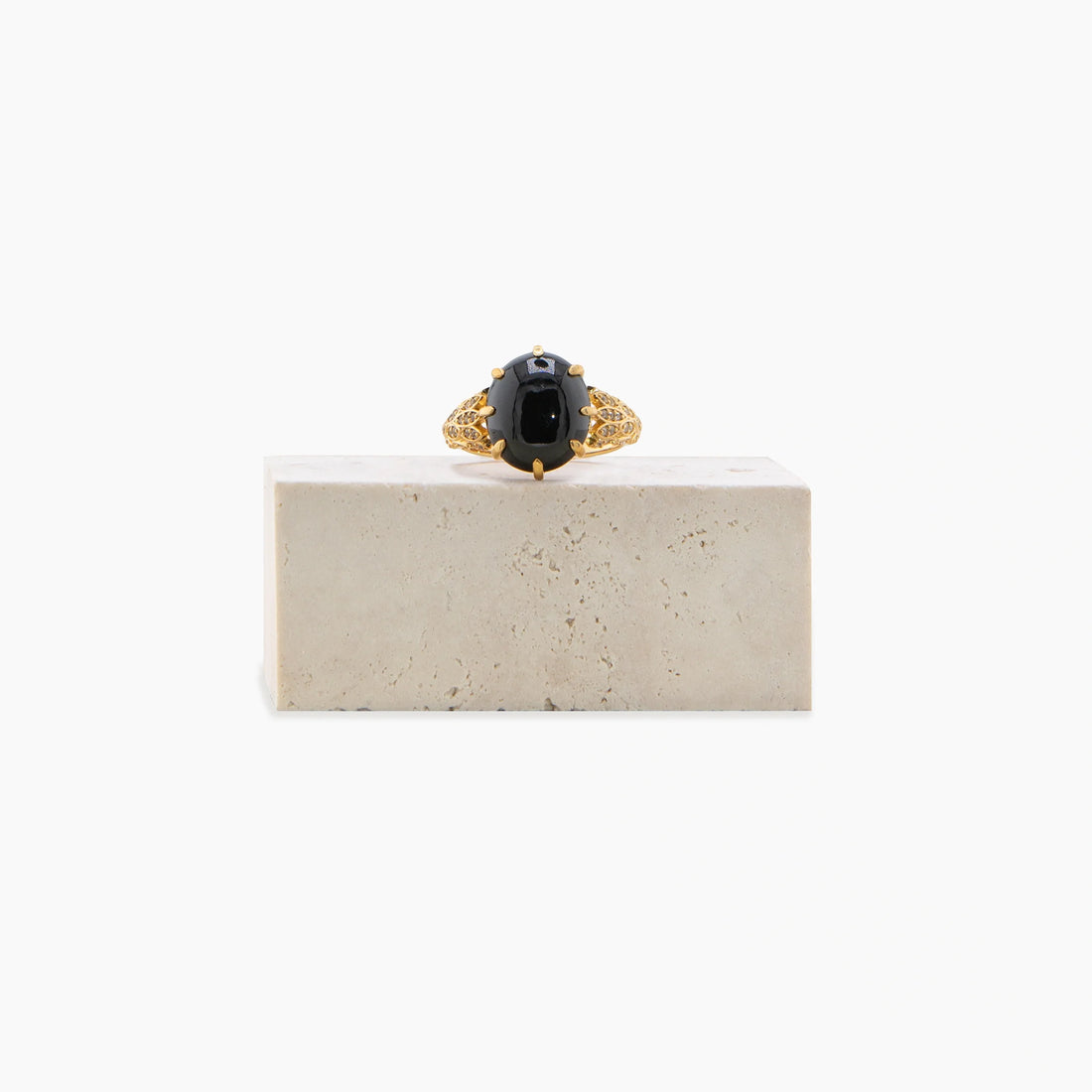 Awe Inspired Rings 14K Gold Vermeil / Black Onyx / 7 Archive Aura Ring