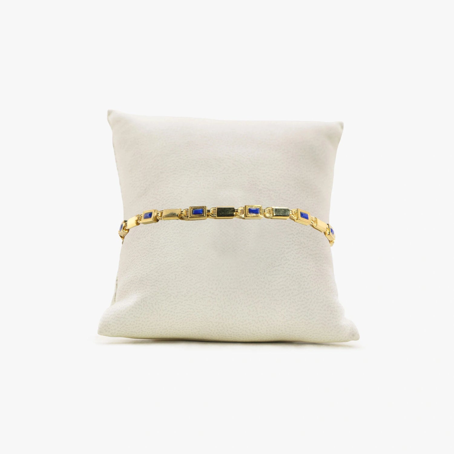 Awe Inspired Bracelets 14K Gold Vermeil / Lapis / 8" Archive Gemstone Link Bracelet