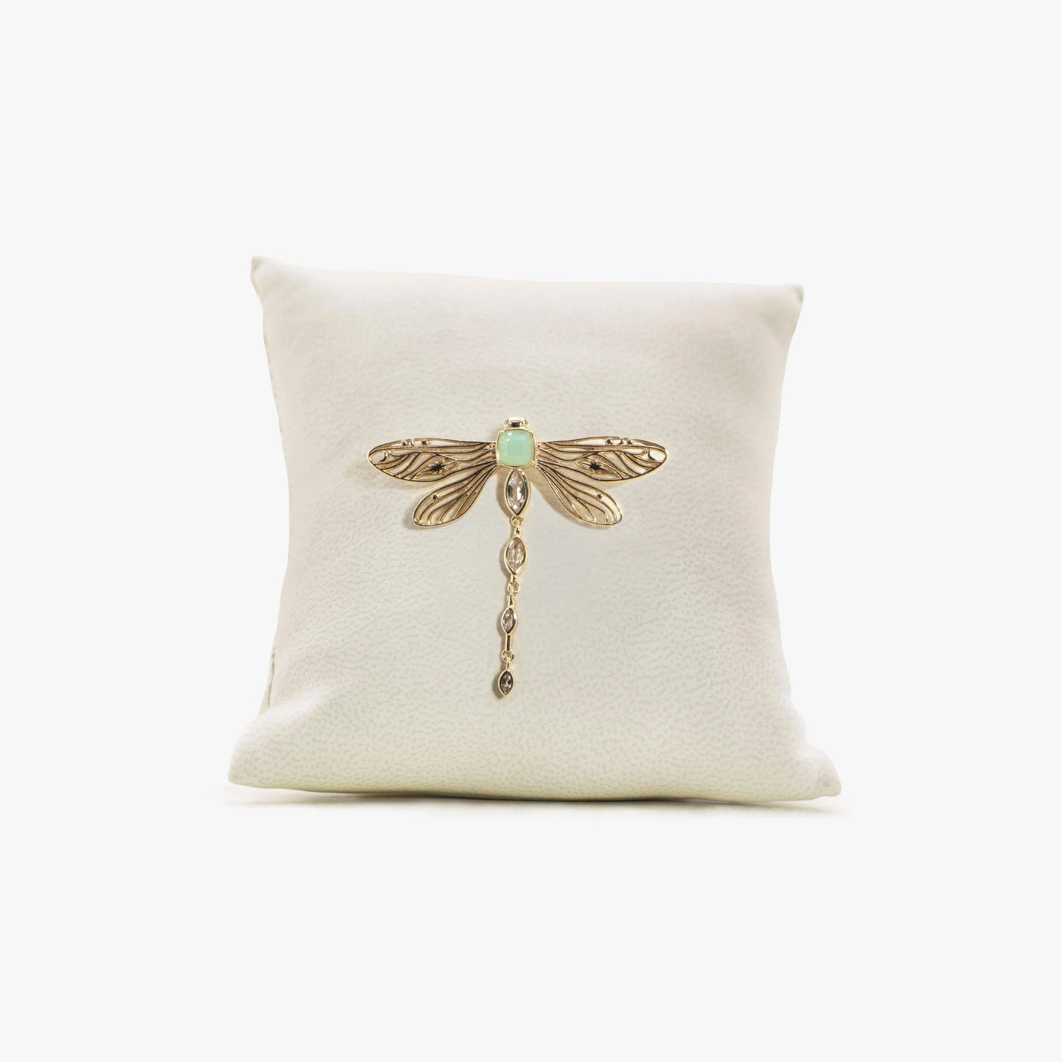Awe Inspired Accessories 14K Gold Vermeil / Green Onyx Archive Secret Forest Dragonfly Brooch