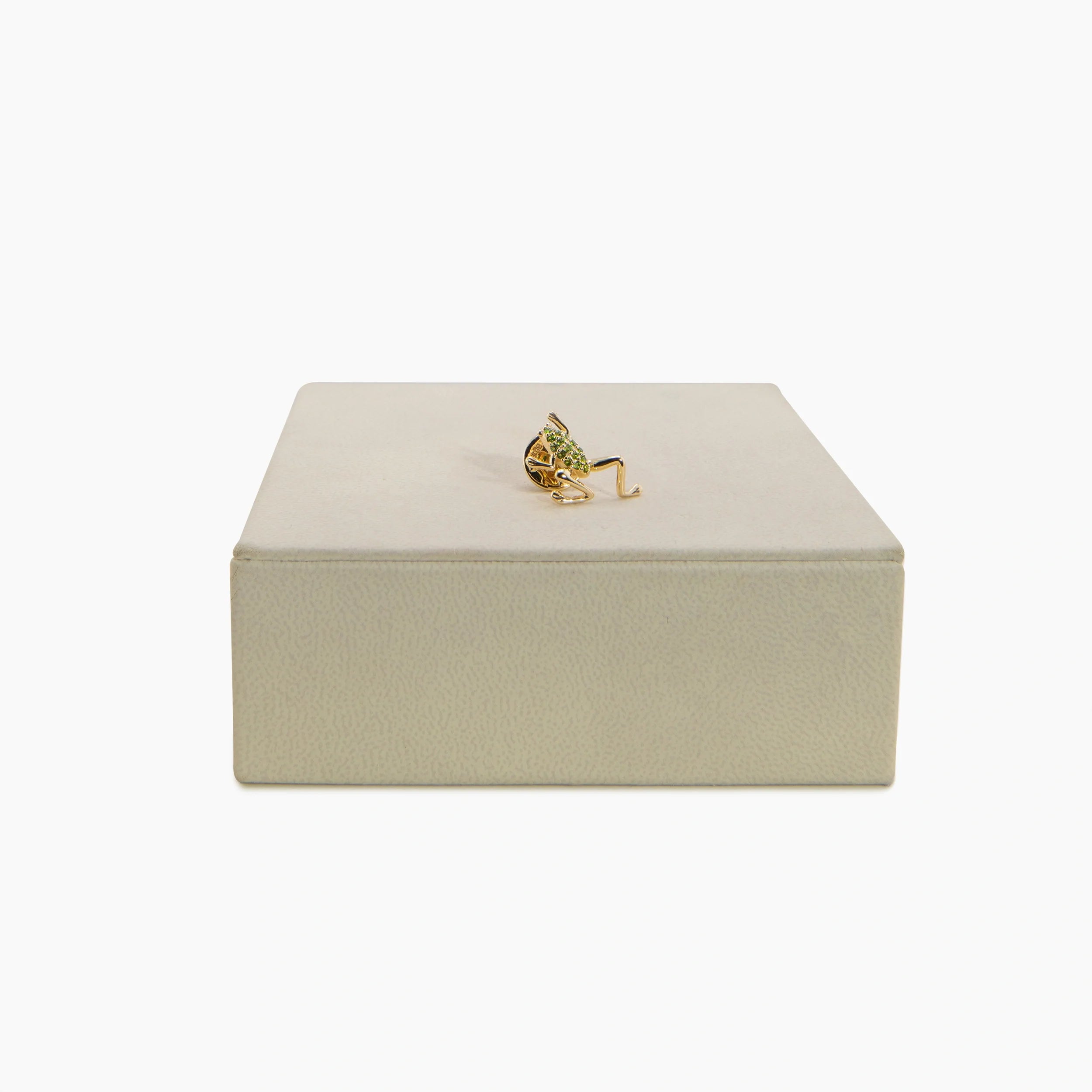 Awe Inspired Accessories 14K Gold Vermeil / Green Diamond Archive Frog Brooch