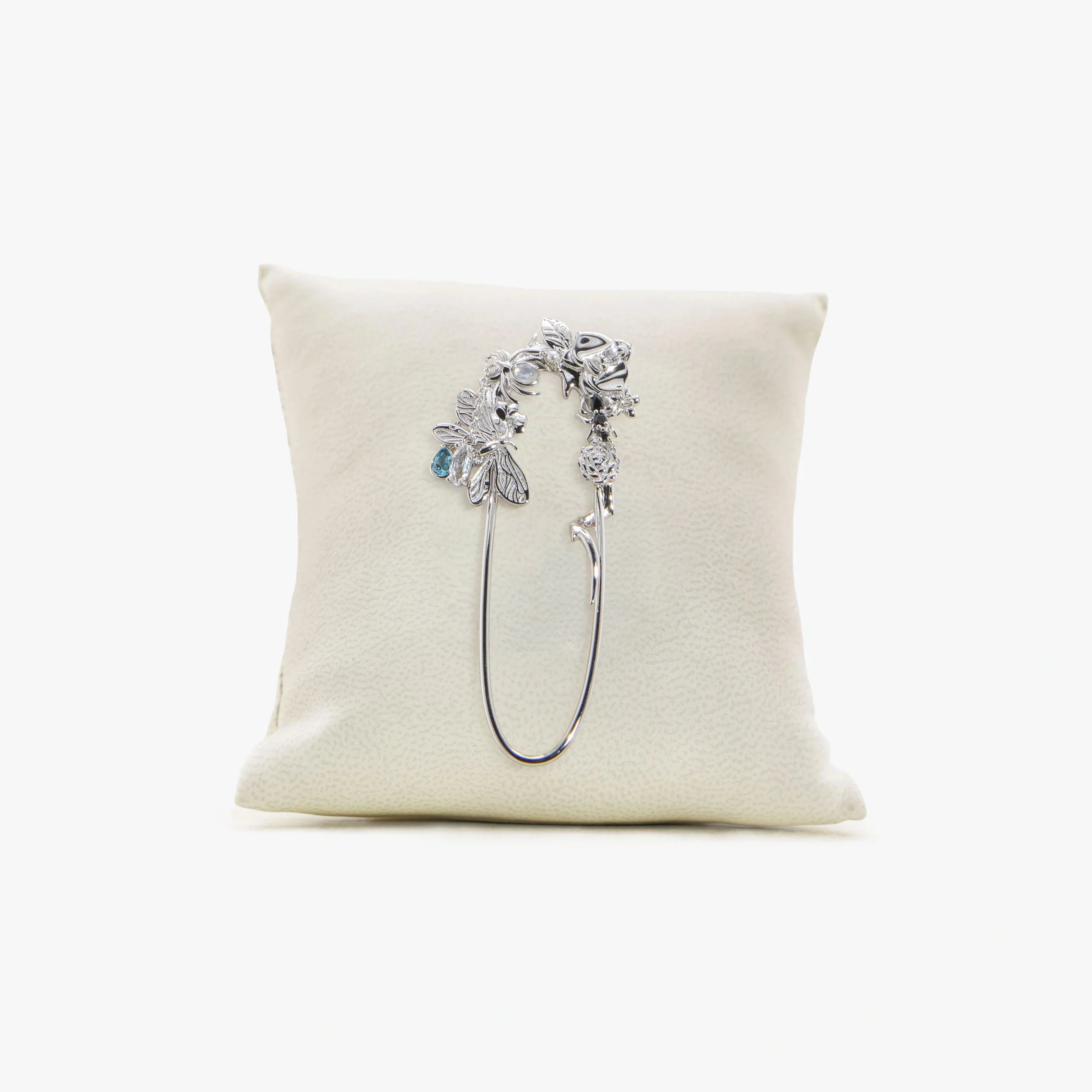 Awe Inspired Accessories 925 Sterling Silver / Rainbow Moonstone Archive Secret Forest Lapel Pin