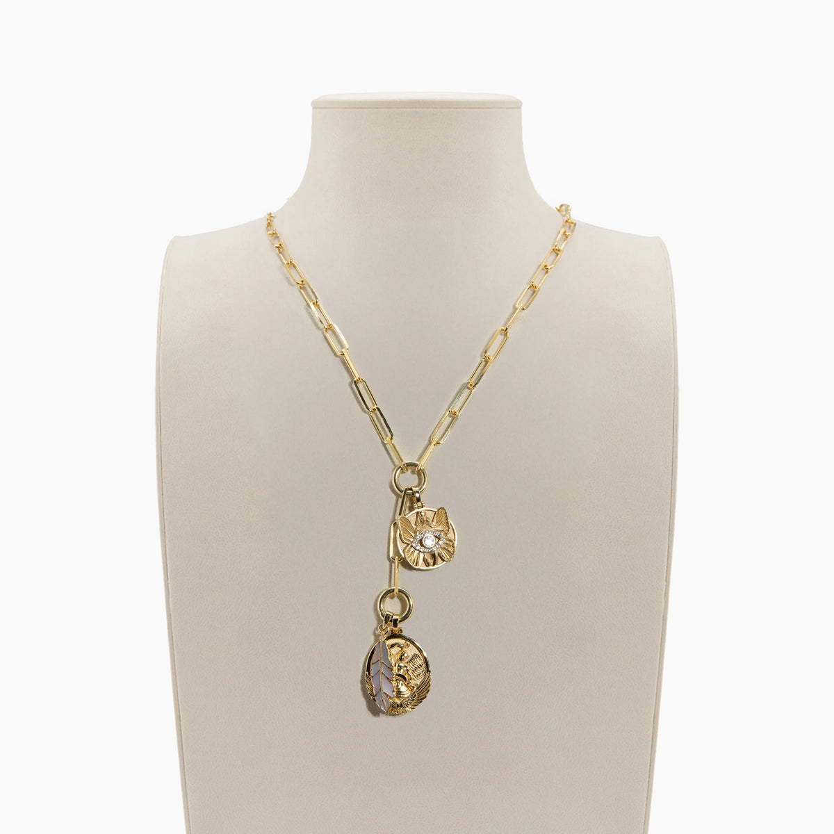 Awe Inspired Necklaces 14K Gold Vermeil Cupid & Psyche Charm Lariat