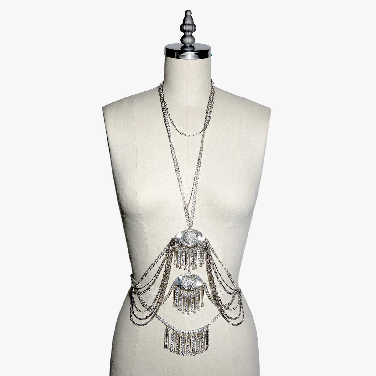 Awe Inspired Bodychain 925 Sterling Silver / White Topaz Archive She Wolf Body Chain