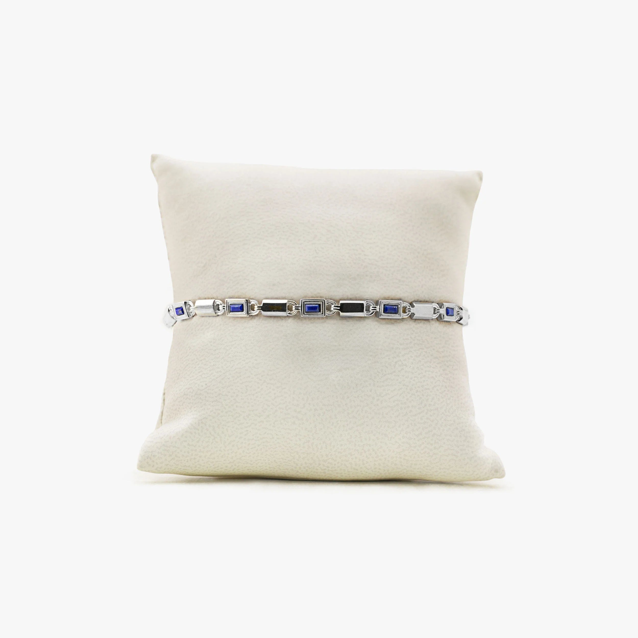 Awe Inspired Bracelets 925 Sterling Silver / Lapis / 8" Archive Geo Link Bracelet-Fam
