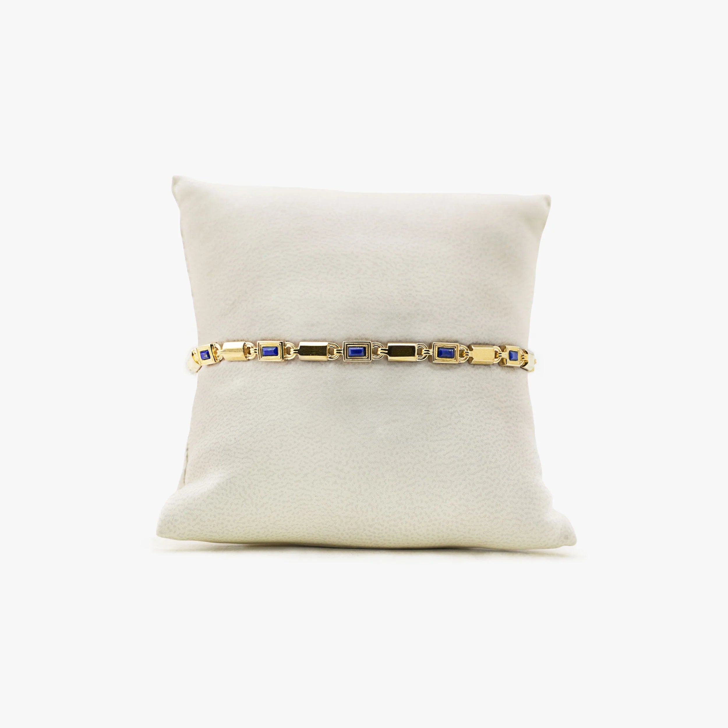 Awe Inspired Bracelets 14K Gold Vermeil / Lapis / 8" Archive Geo Link Bracelet-Fam