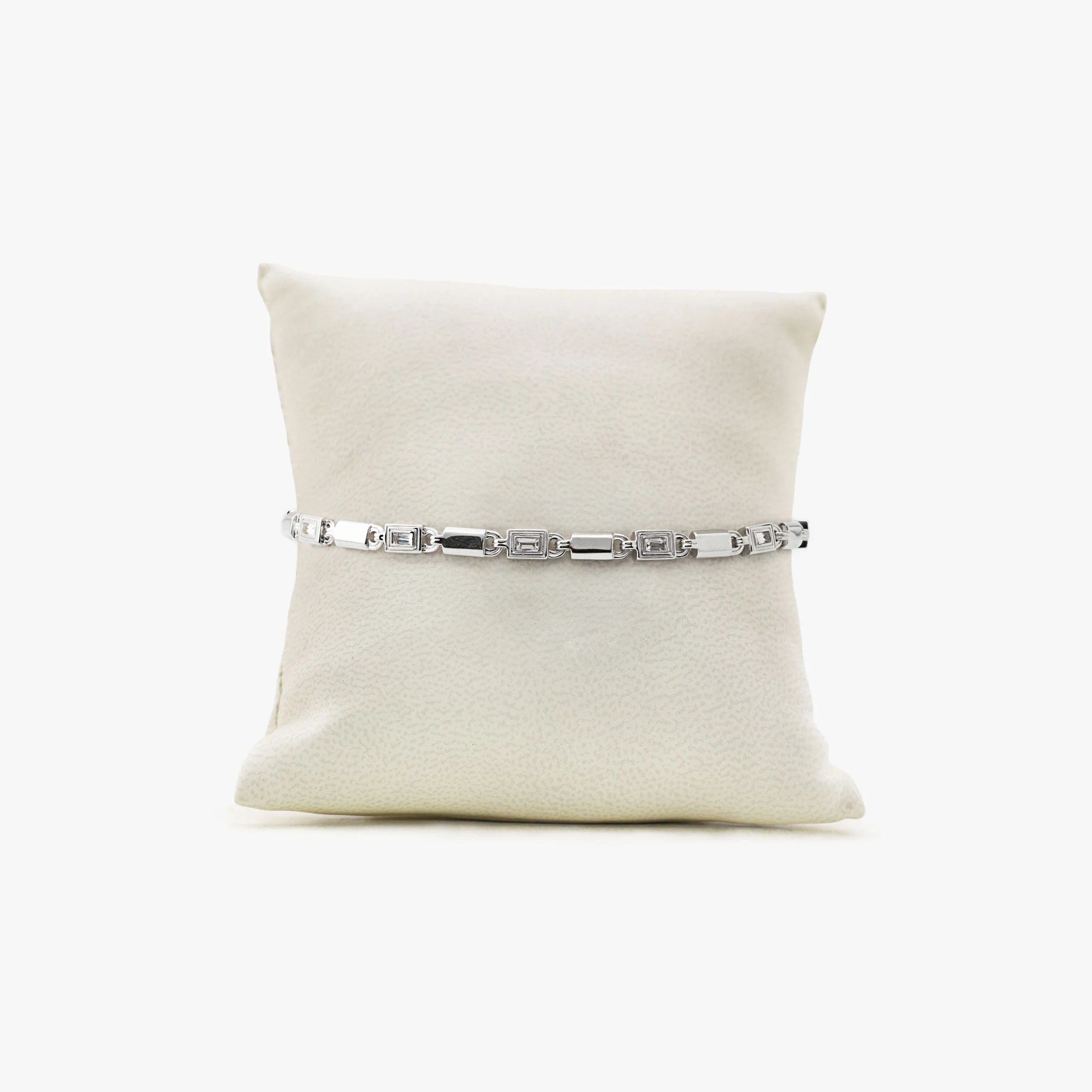 Awe Inspired Bracelets 925 Sterling Silver / White Topaz / 8" Archive Geo Link Bracelet-Fam