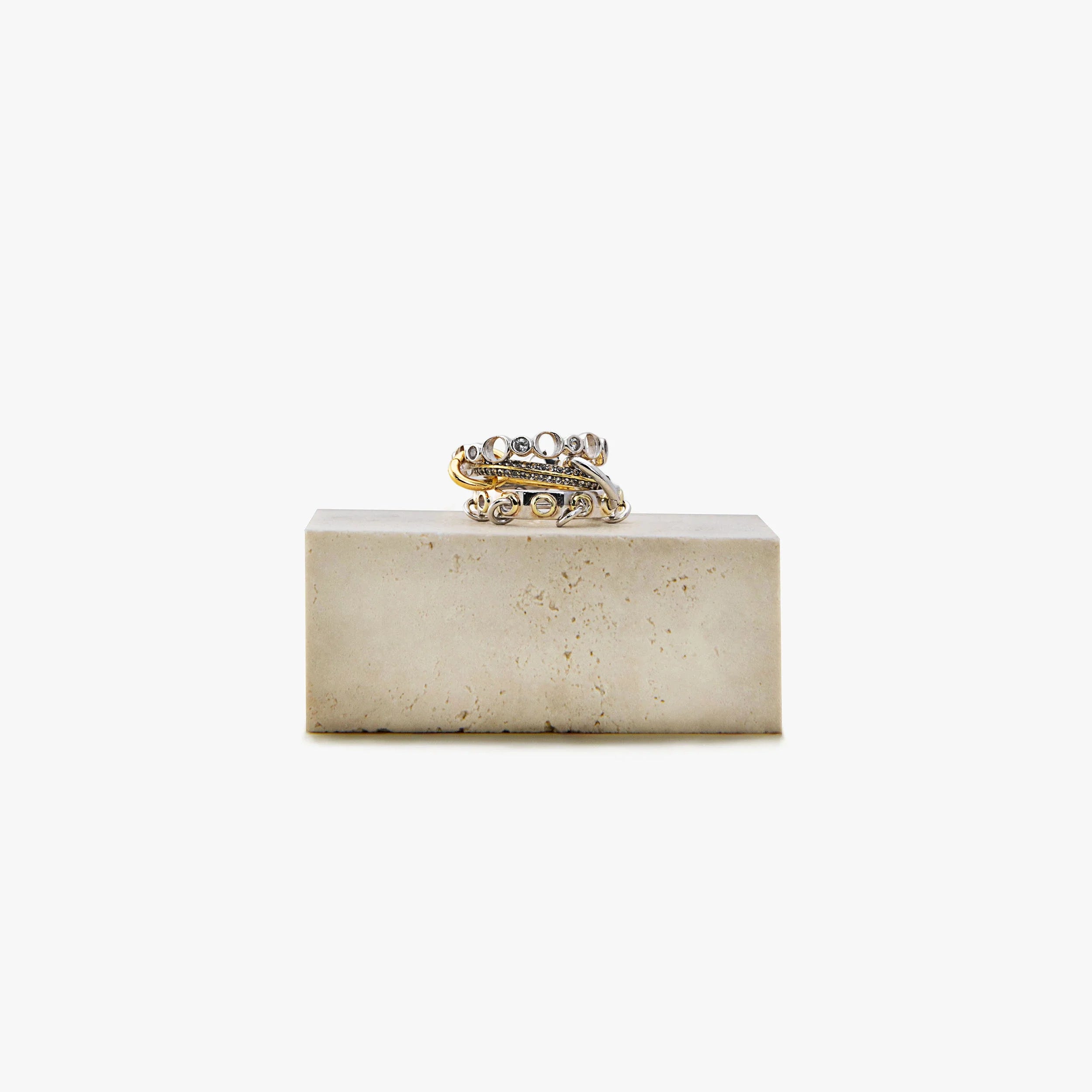 Awe Inspired Rings 14K Gold Vermeil / 925 Sterling Silver Archive Armor Stacking Ring-Fam