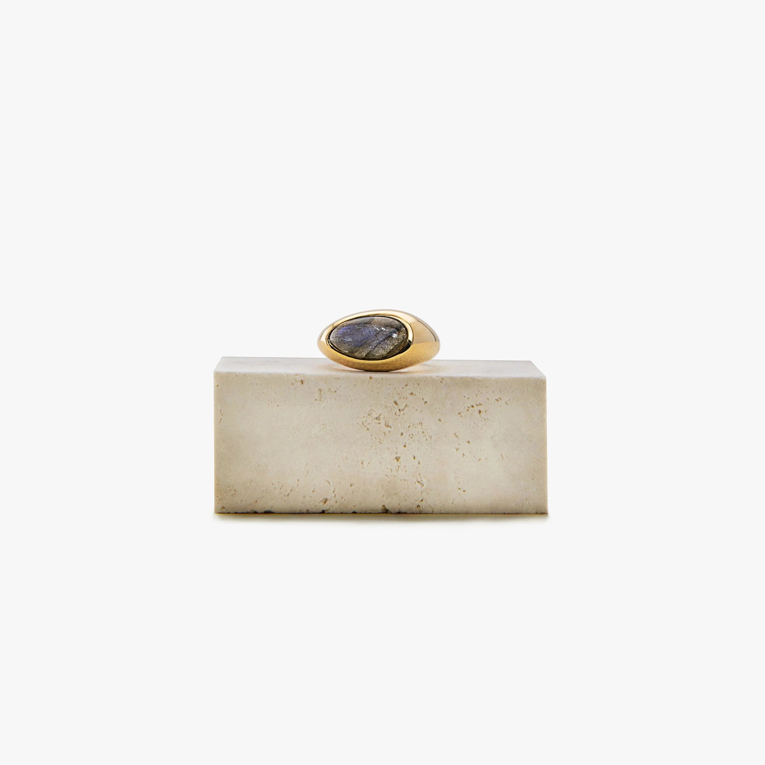 Awe Inspired Rings 14K Gold Vermeil / Labradorite Archive Deep Labradorite Signet Ring-Fam