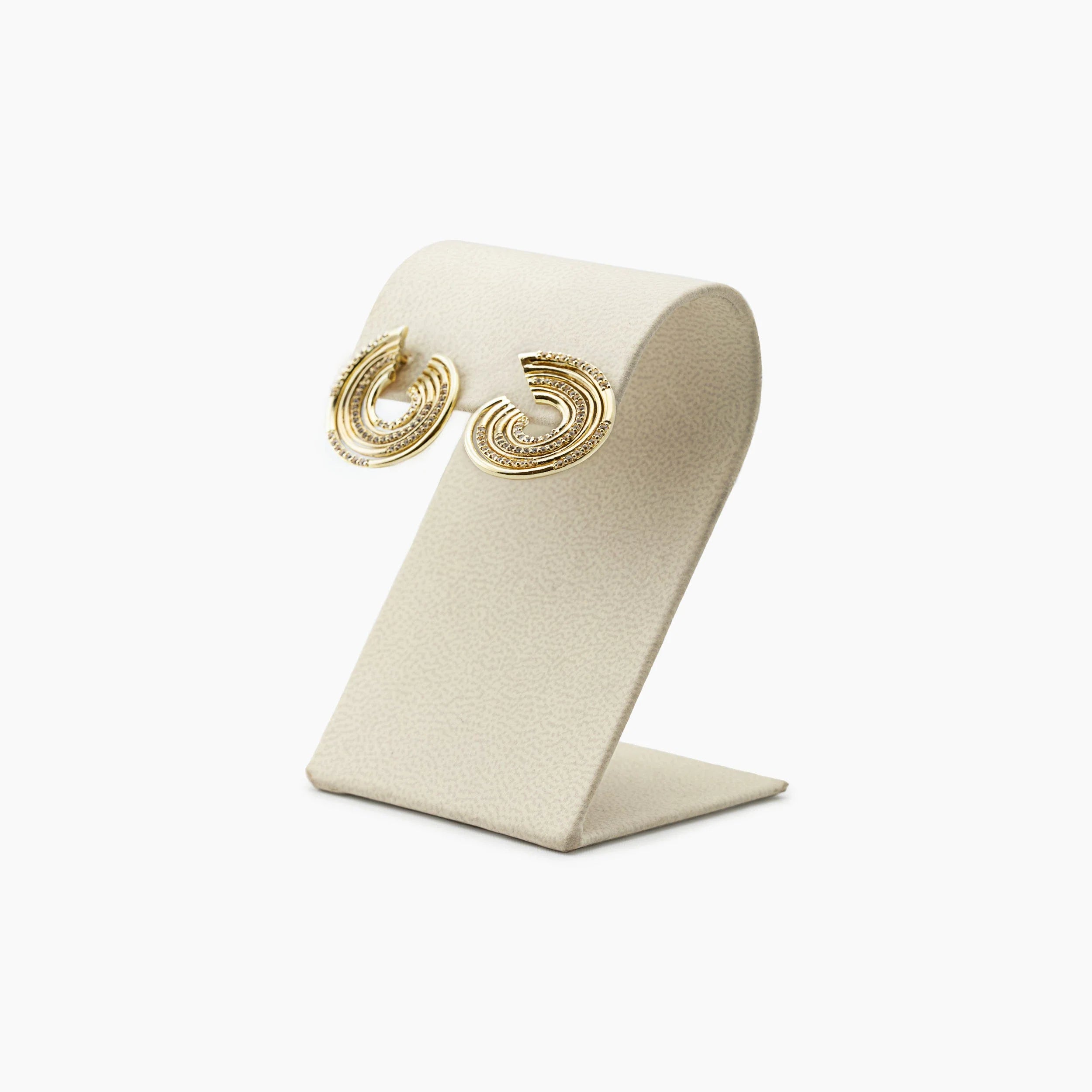 Awe Inspired Earrings 14K Gold Vermeil / White Topaz Archive Pave Coil Earring